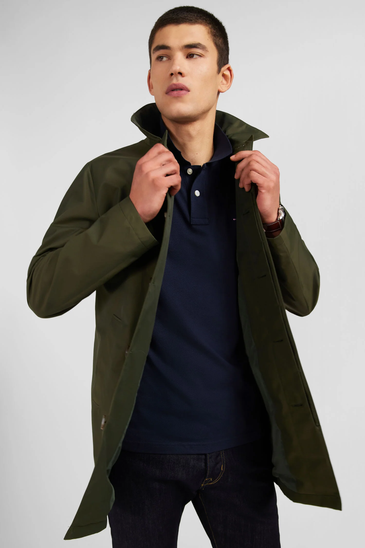 Imperméable uni kaki - Image 4
