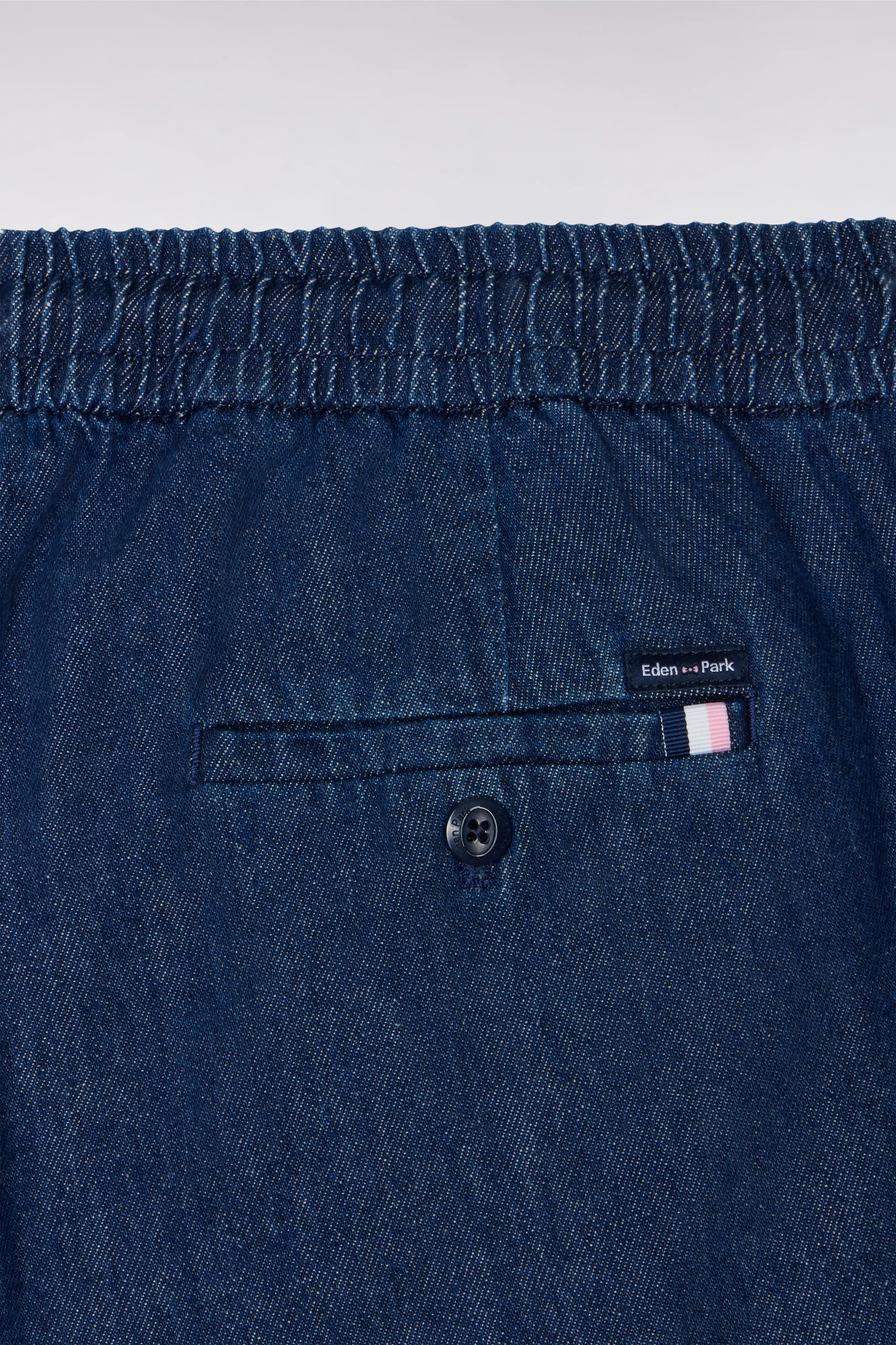 Bermuda à taille élastiquée en chambray marine - Image 6