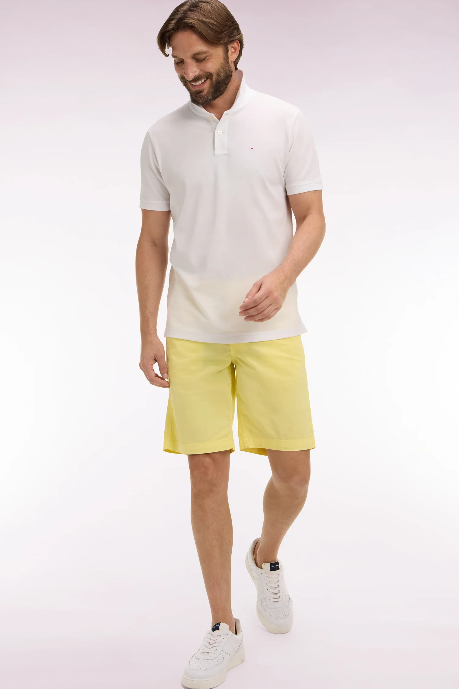 Bermuda chino en gabardine stretch jaune