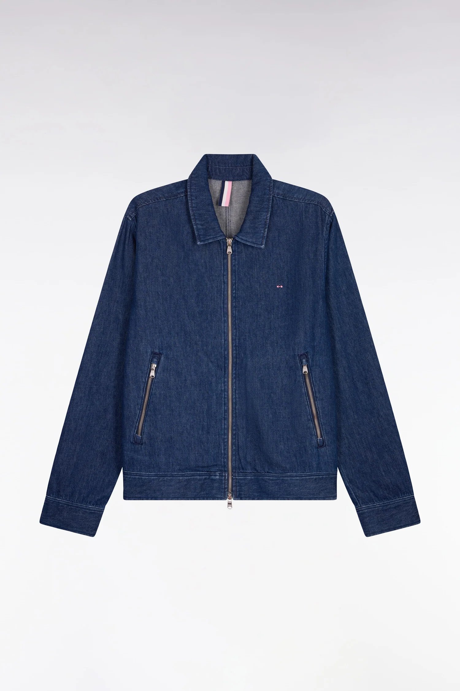 Blouson en coton et lin recyclés marine - Image 2