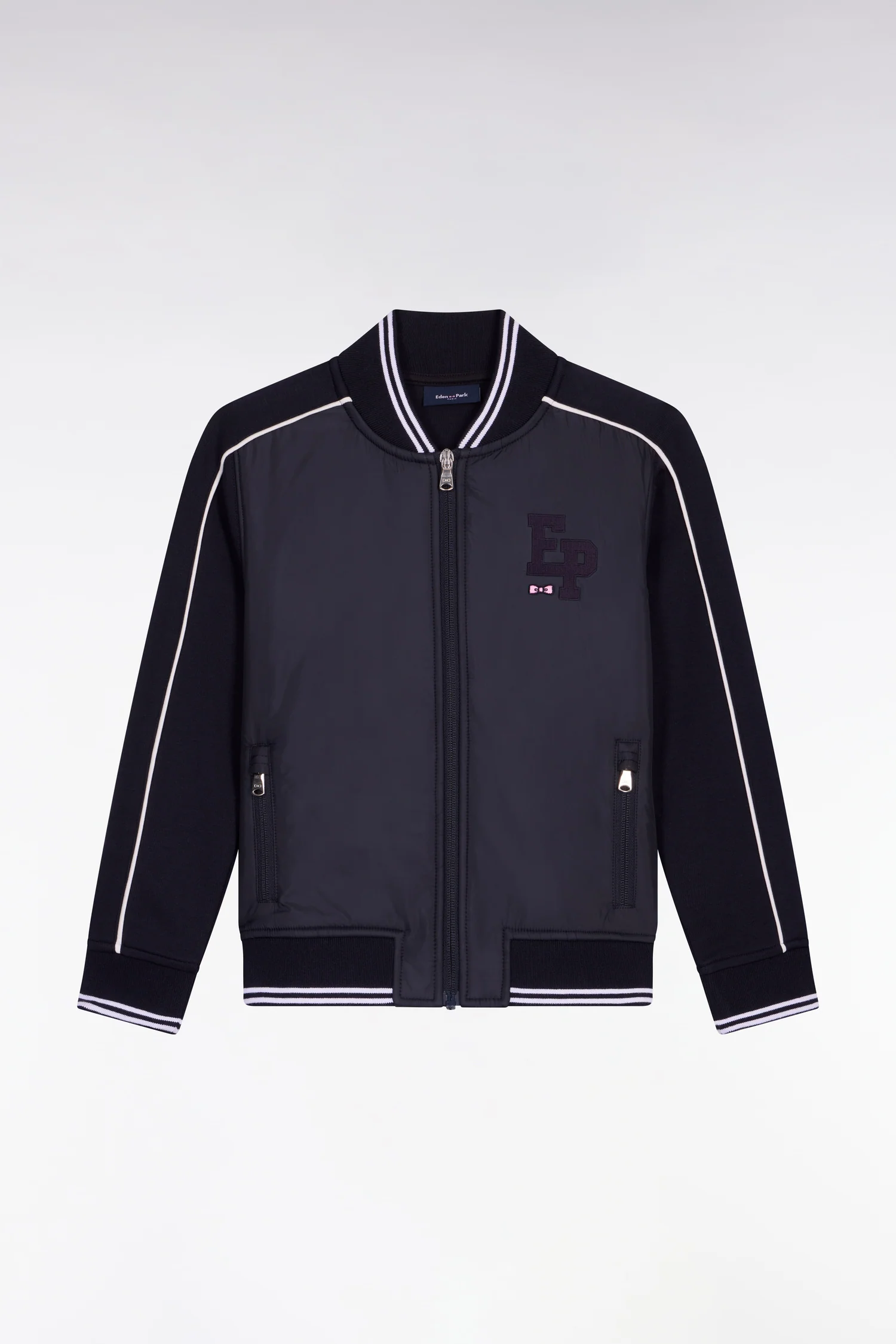 Blouson starter en coton mélangé marine écusson EP