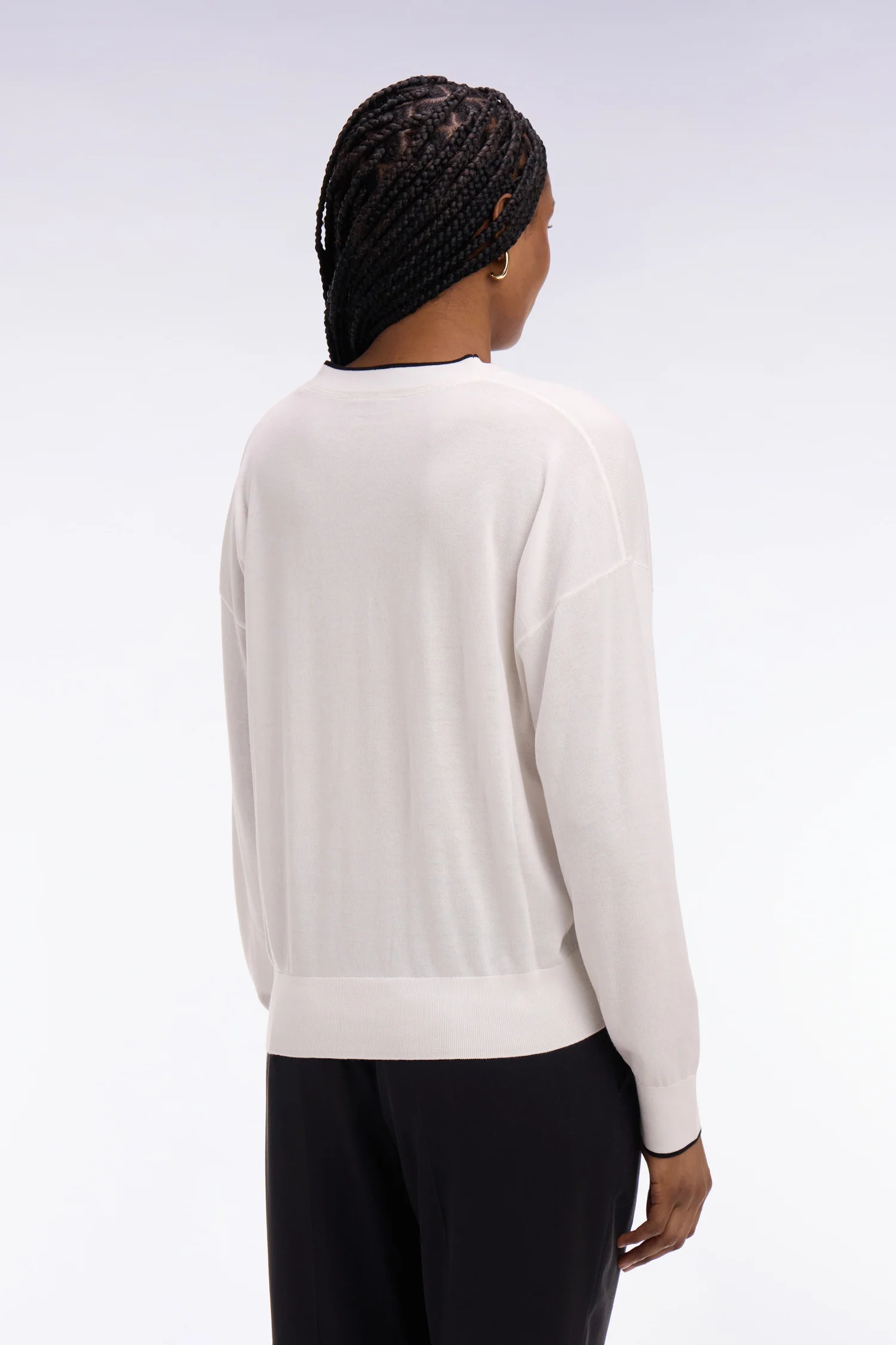Cardigan boutonné col V blanc - Image 5