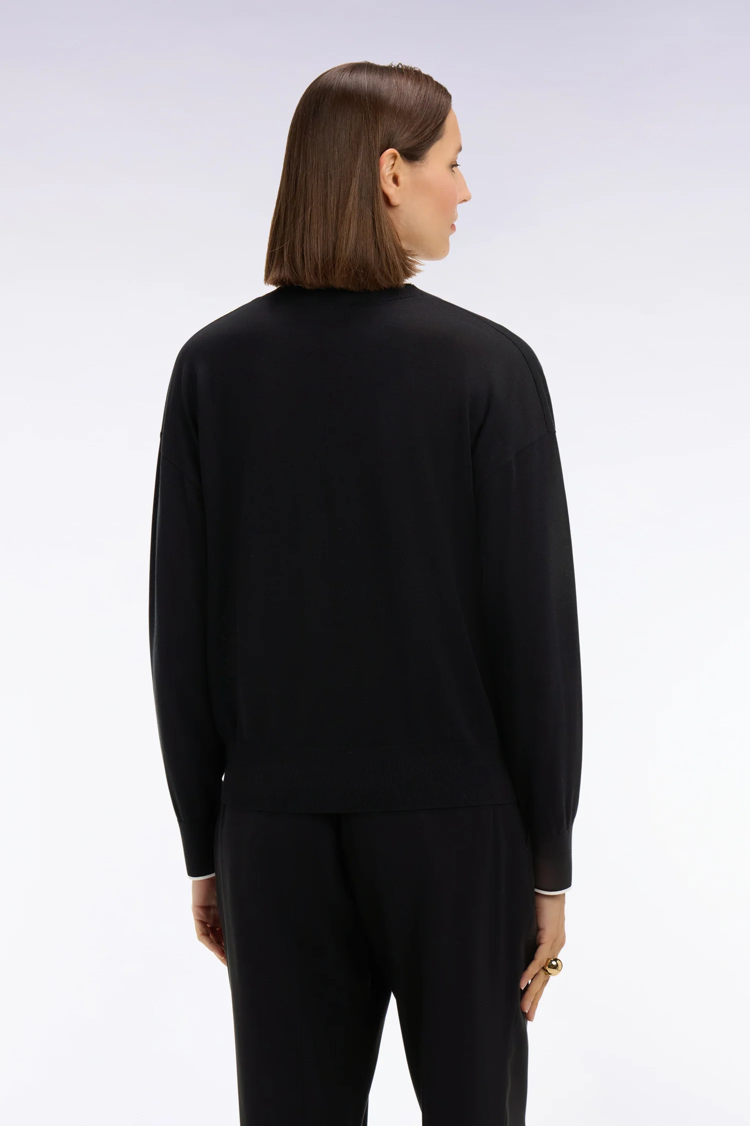 Cardigan boutonné col V noir - Image 5