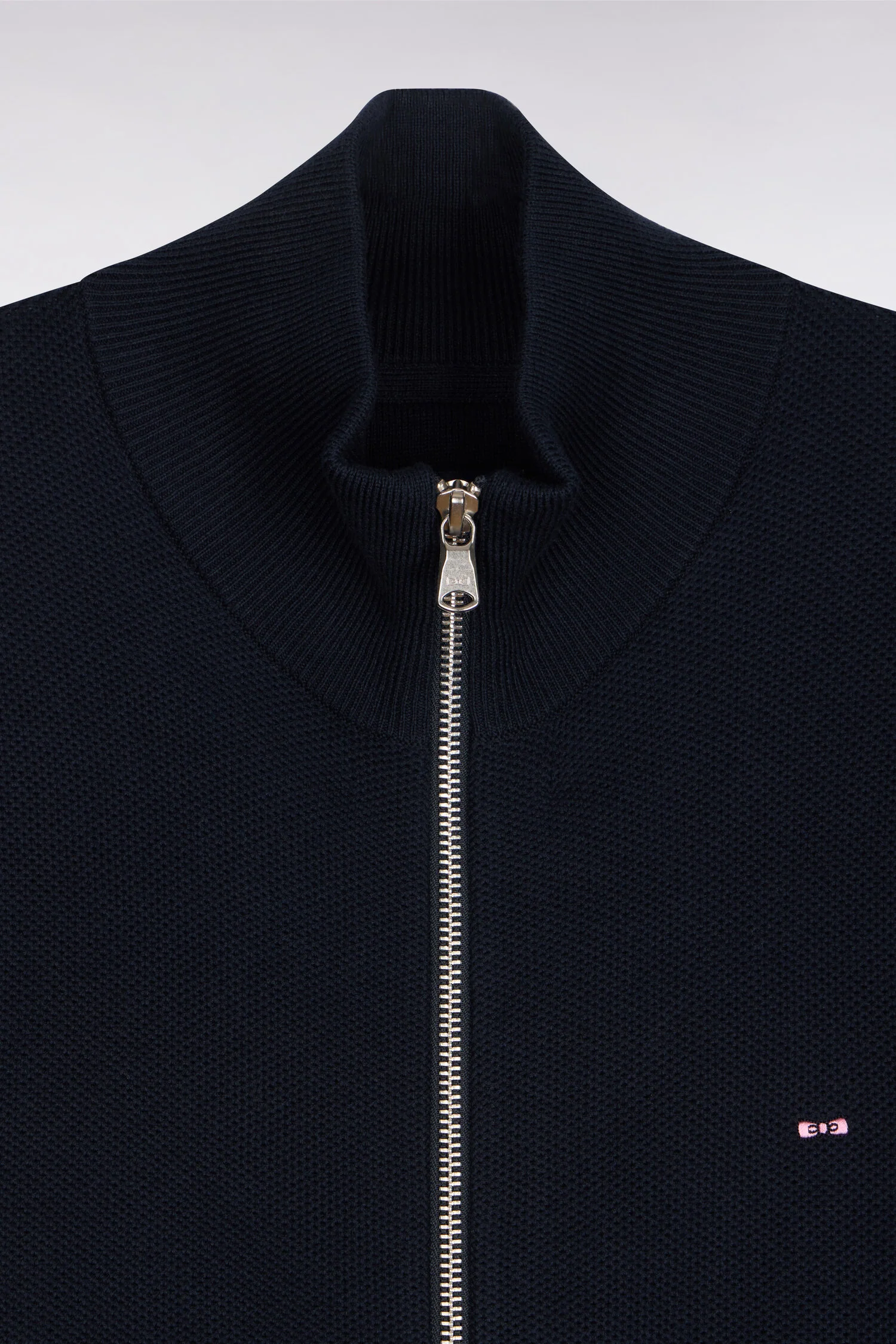 Cardigan zippé en coton marine - Image 6