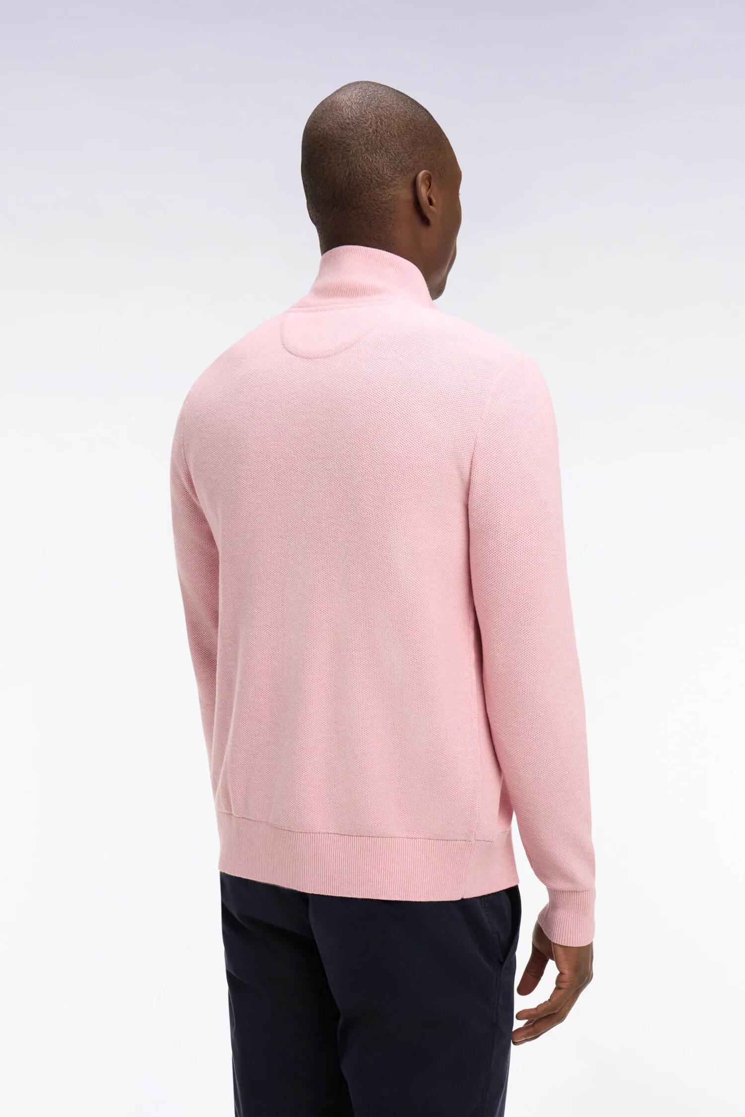 Cardigan zippé en coton rose - Image 5