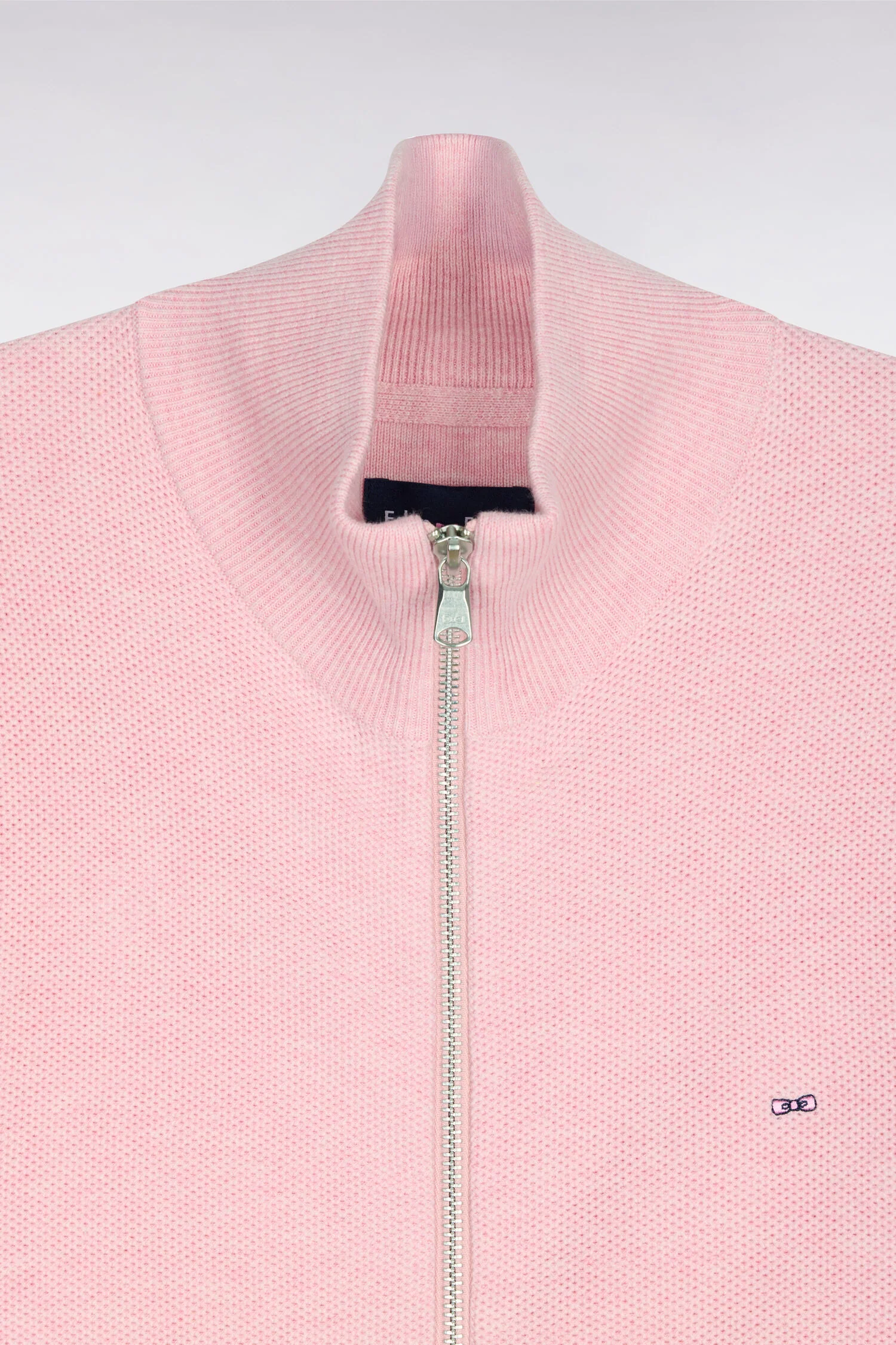 Cardigan zippé en coton rose - Image 6