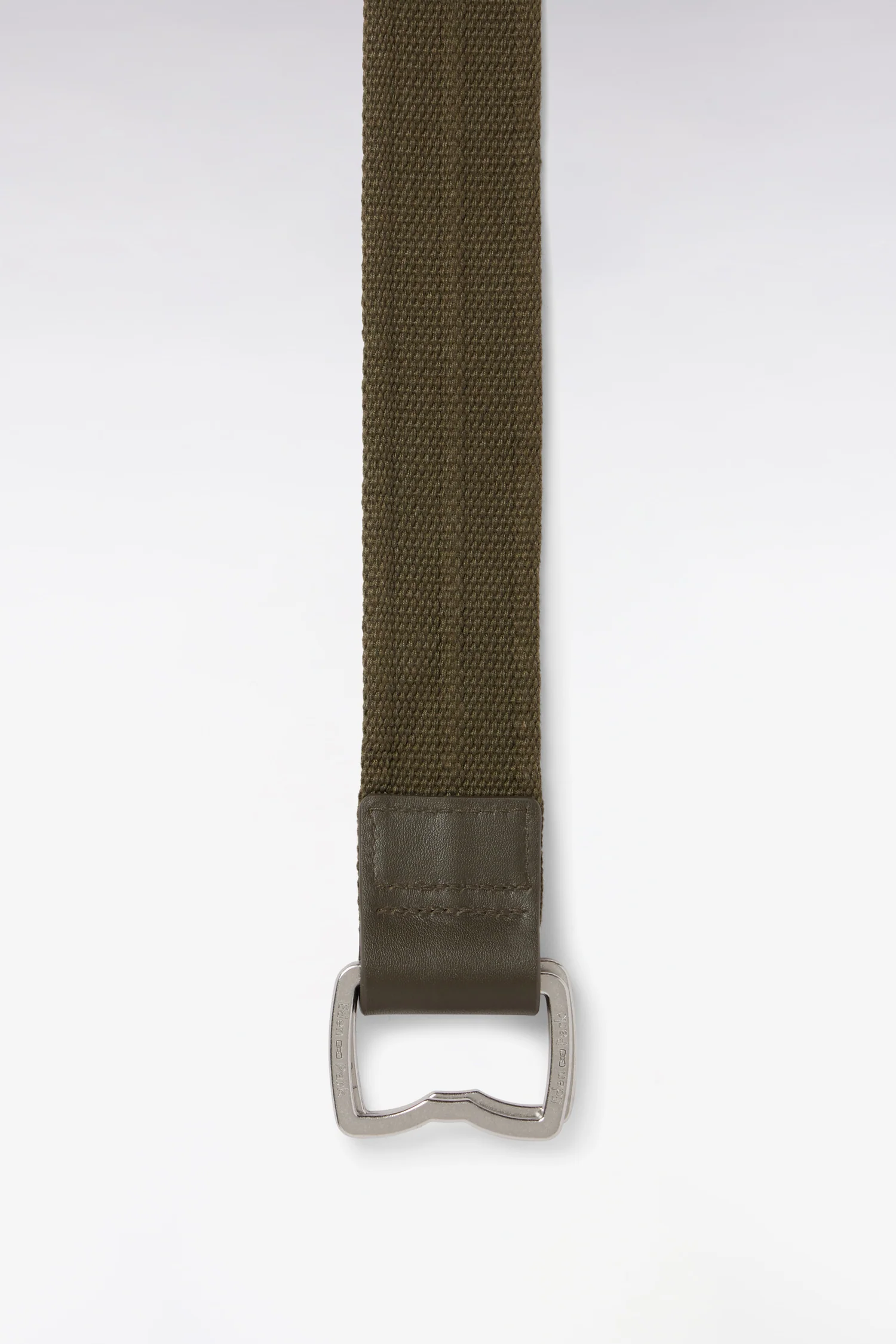 Ceinture en cuir et textile kaki à boucle nœud papillon - Image 3