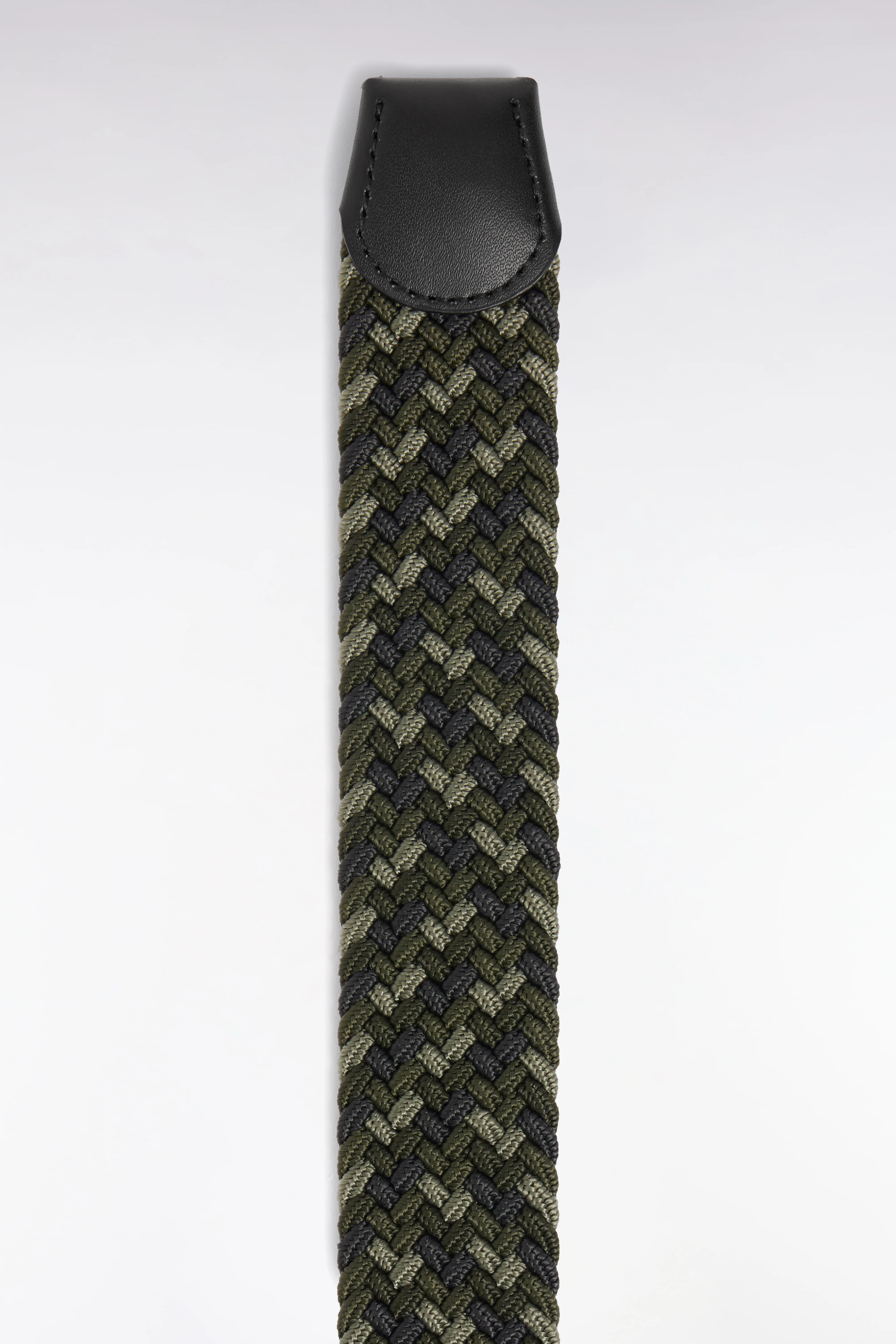 Ceinture textile élastiquée tricolore kaki - Image 3