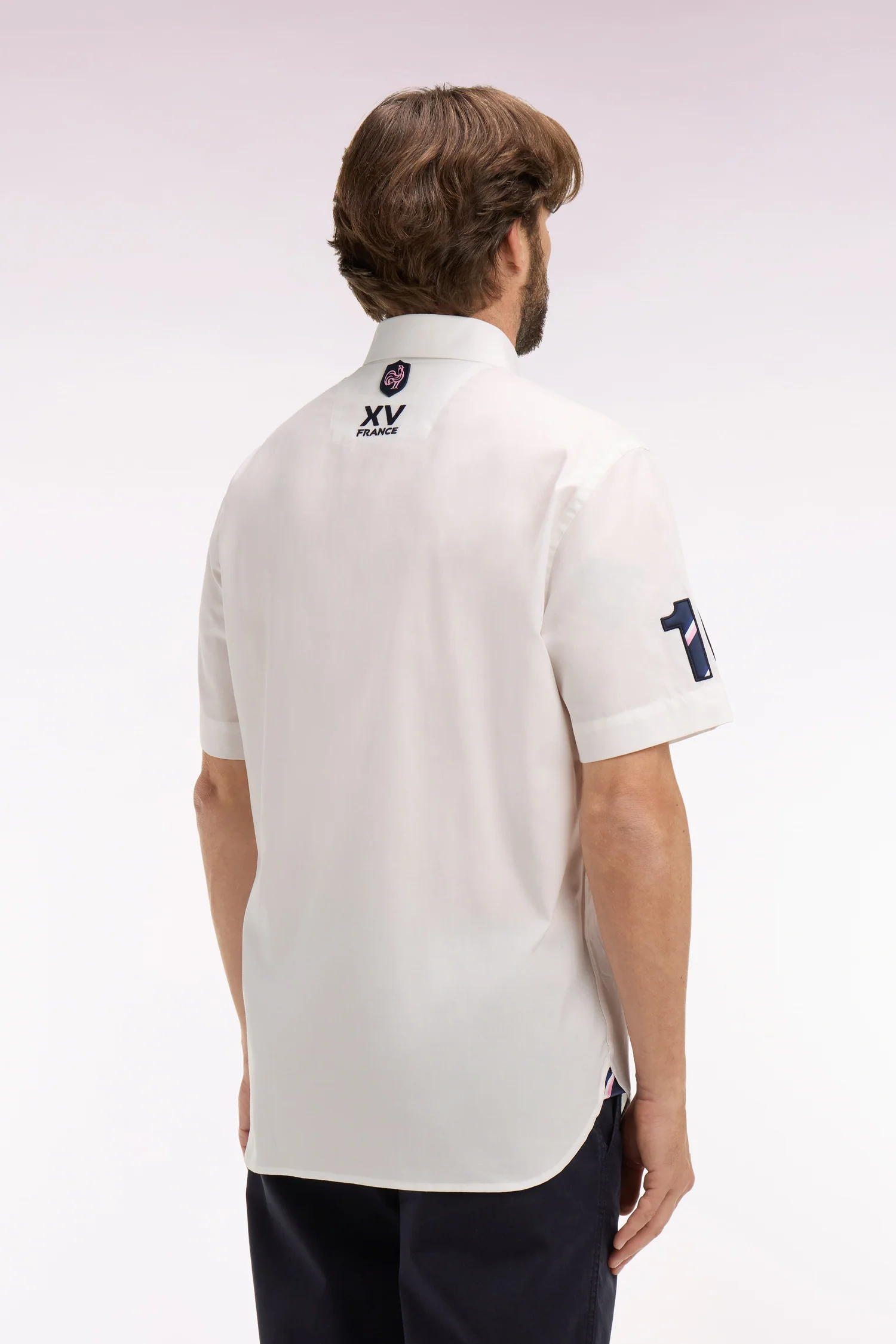Chemise à manches courtes en coton blanc XV de France - Image 5