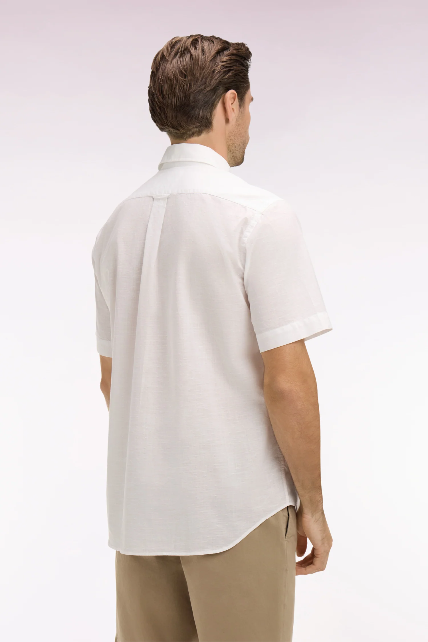 Chemise Ă manches courtes en coton jacquard blanc - Image 5