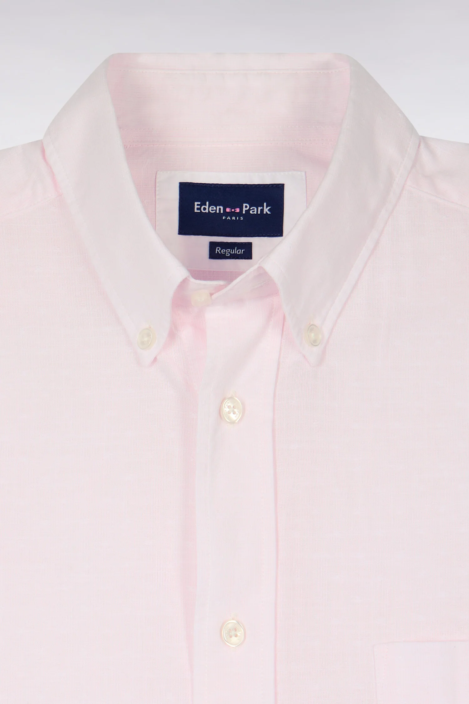 Chemise à manches courtes en coton jacquard rayé rose - Image 6