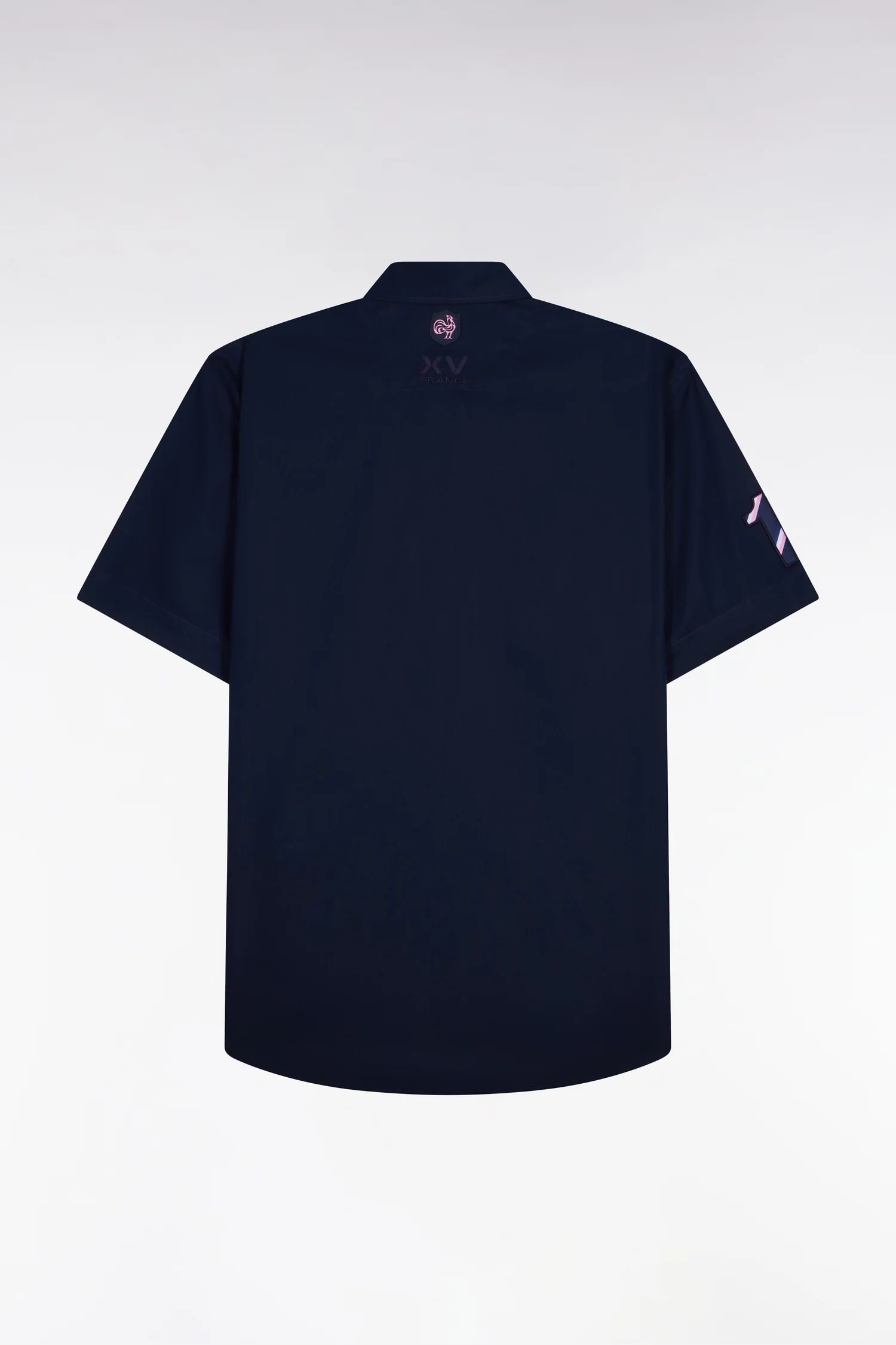 Chemise à manches courtes en coton marine XV de France - Image 2