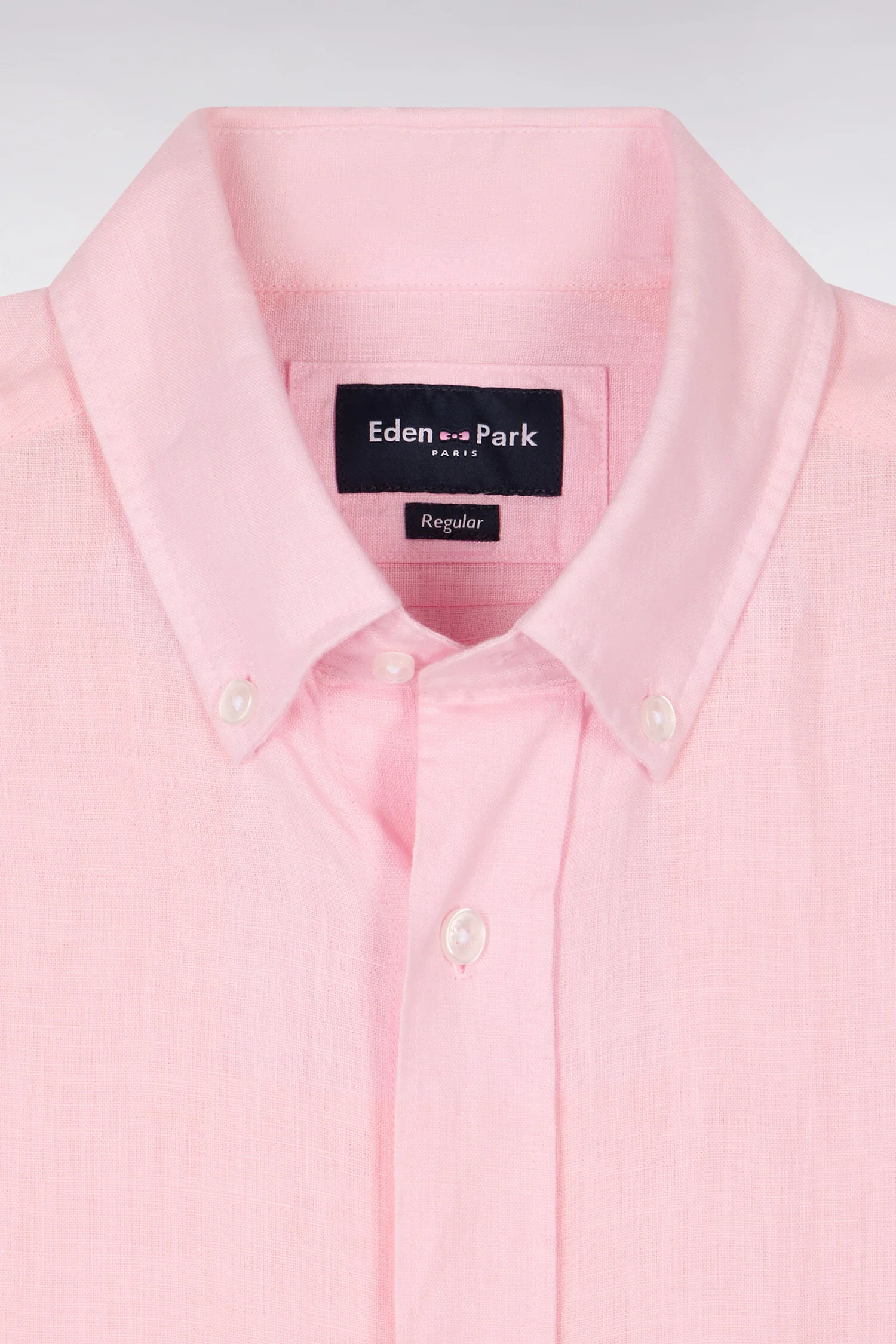 Chemise Ă manches courtes en lin rose clair - Image 6