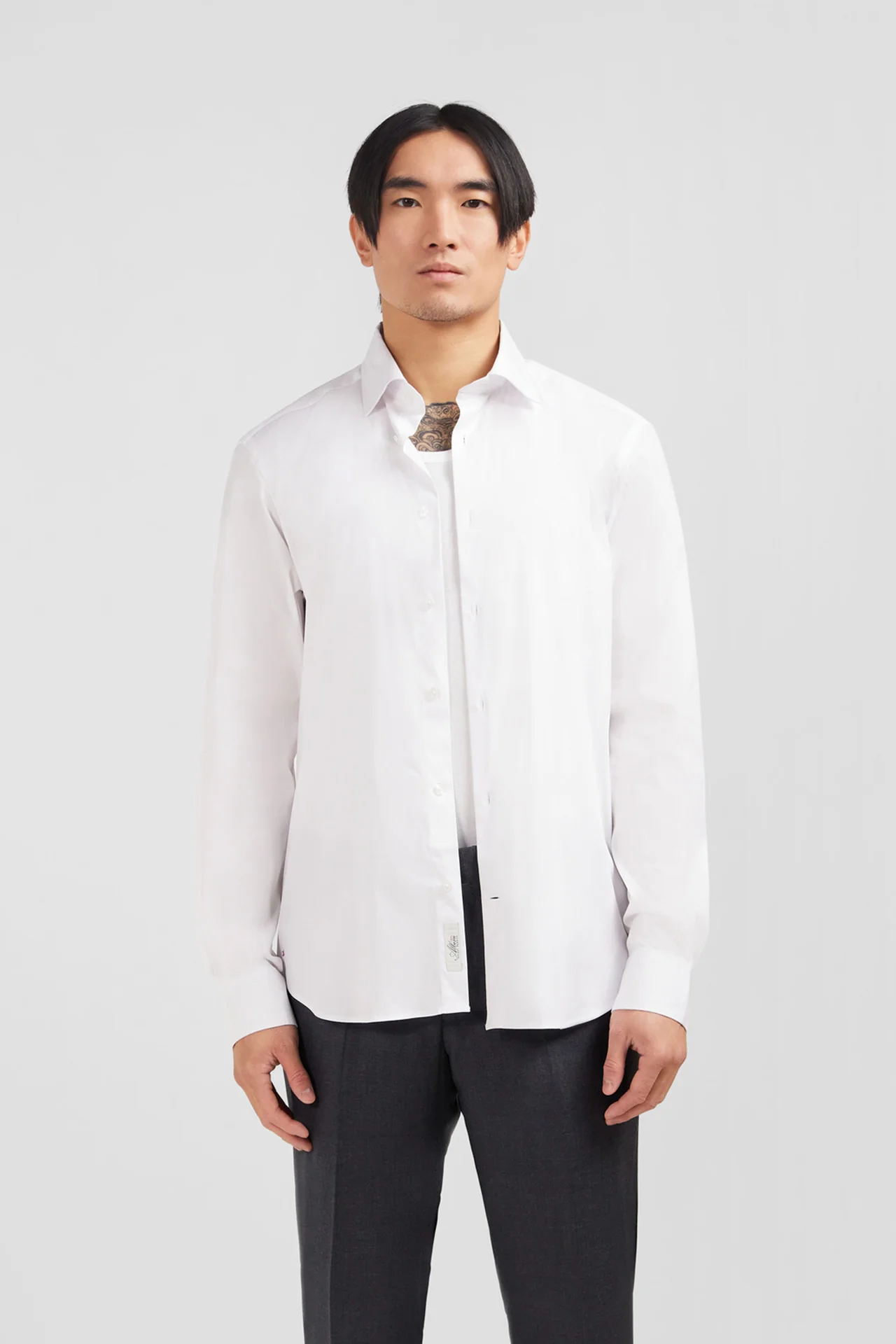 Chemise blanche slim en popeline stretch - Image 3