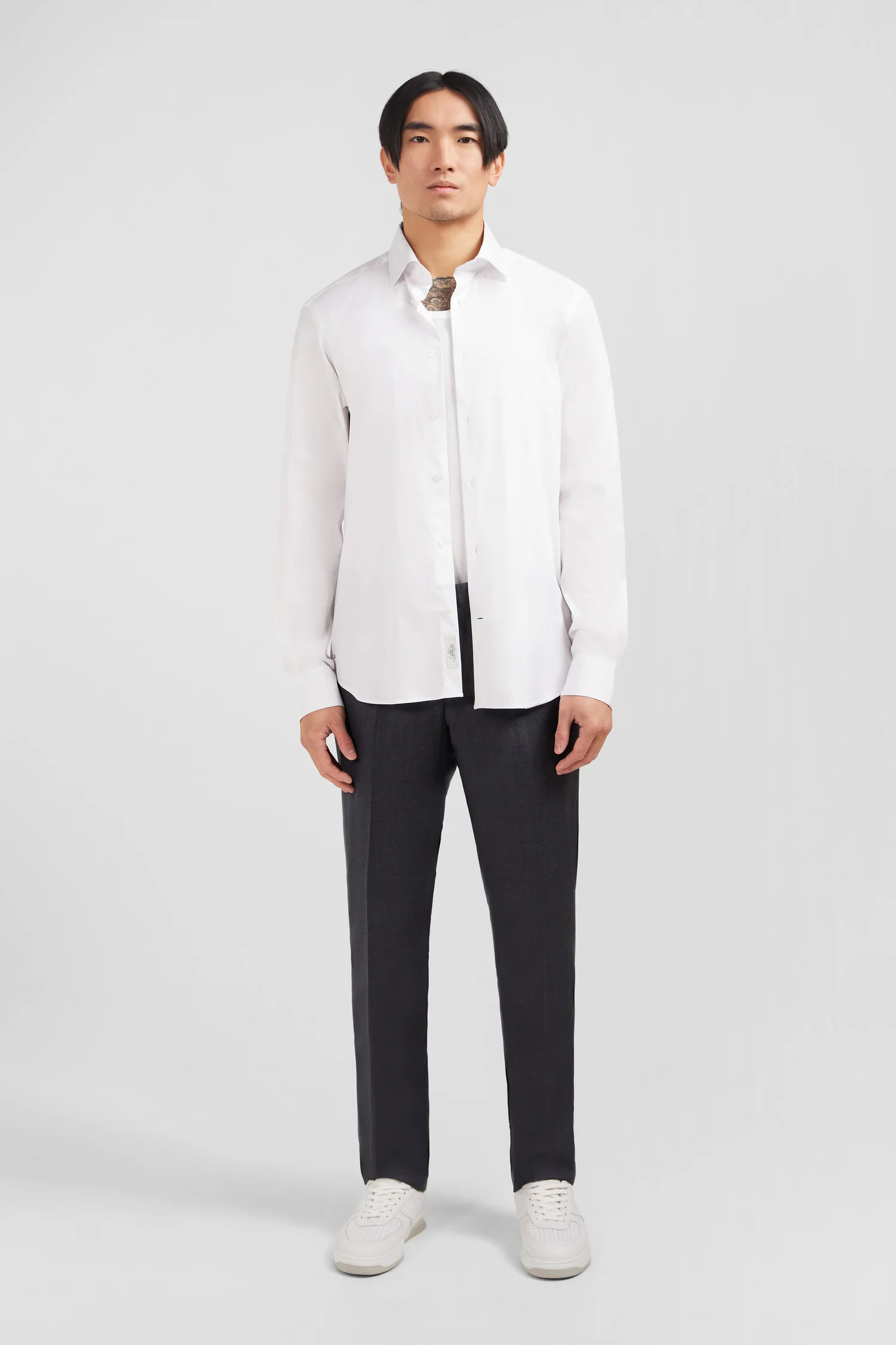 Chemise blanche slim en popeline stretch - Image 7