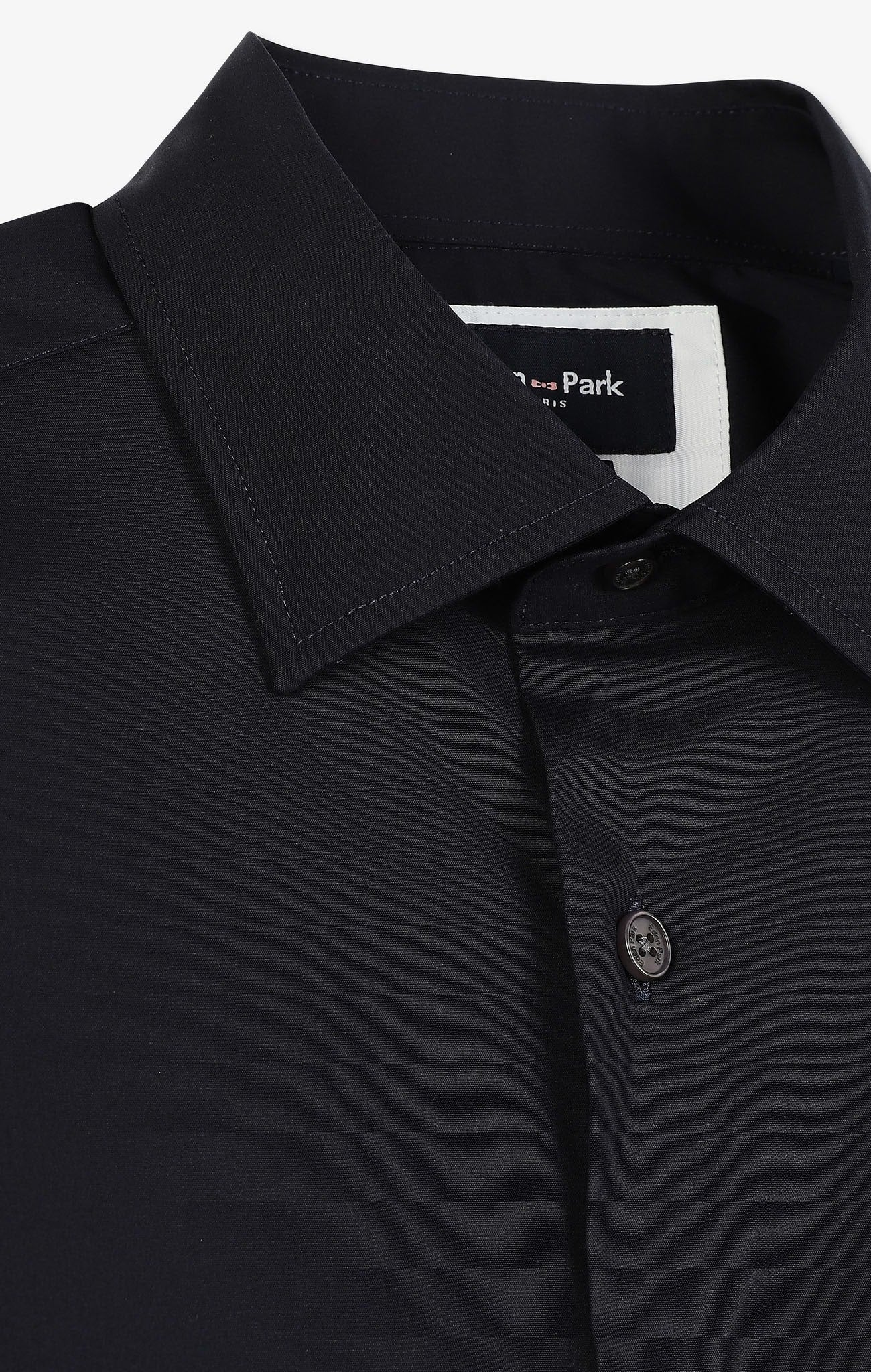 Chemise bleu marine regular en popeline stretch - Image 9