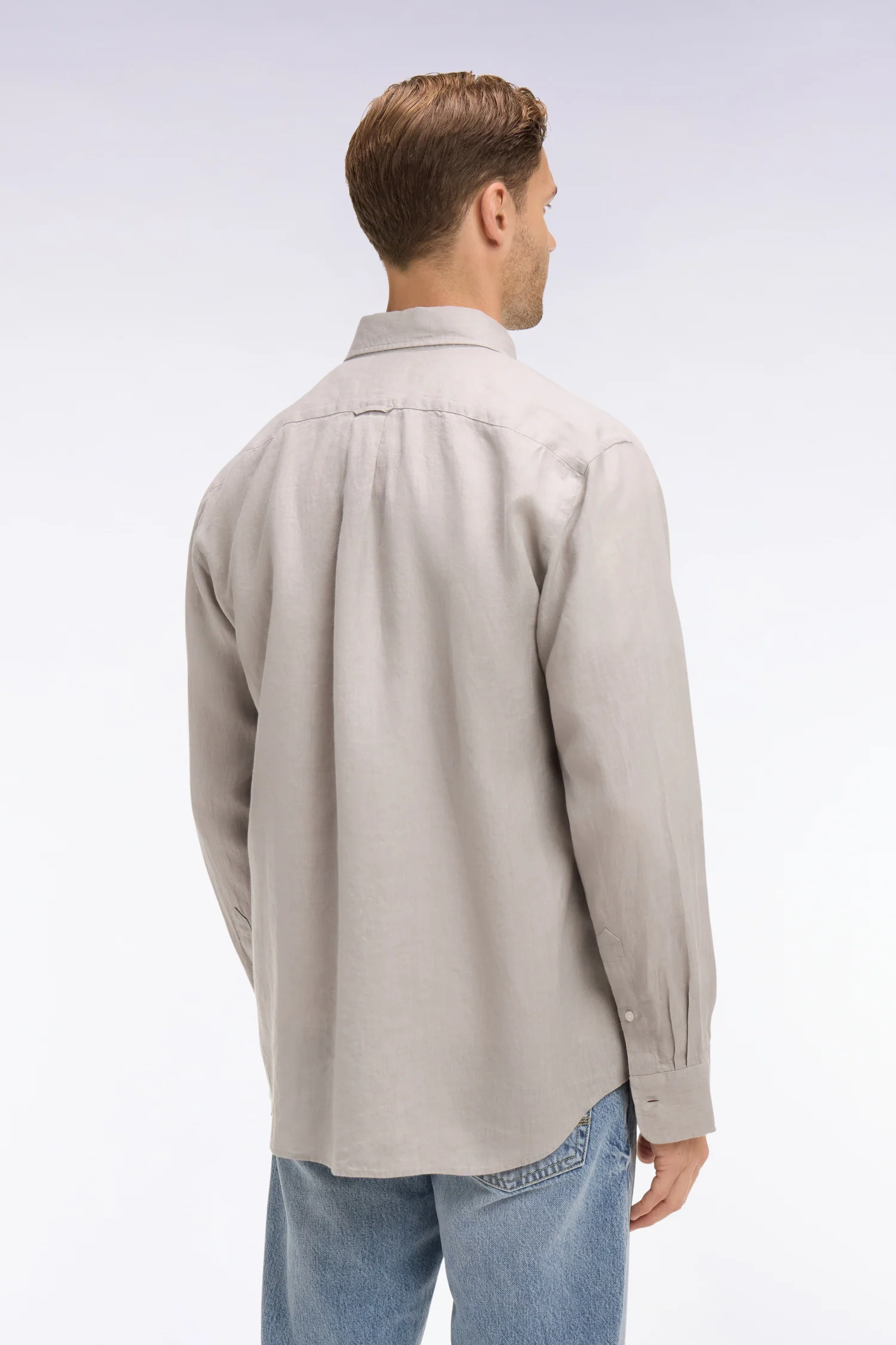 Chemise droite en lin gris - Image 5