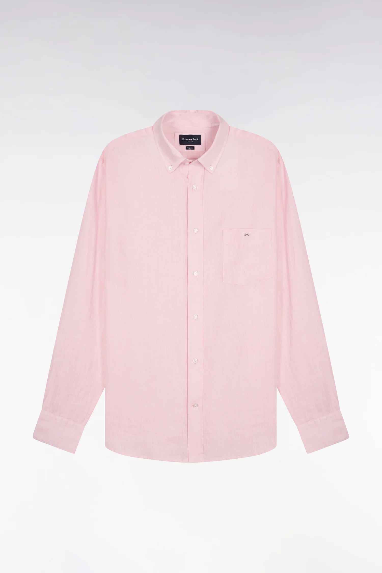 Chemise droite en lin rose clair - Image 2