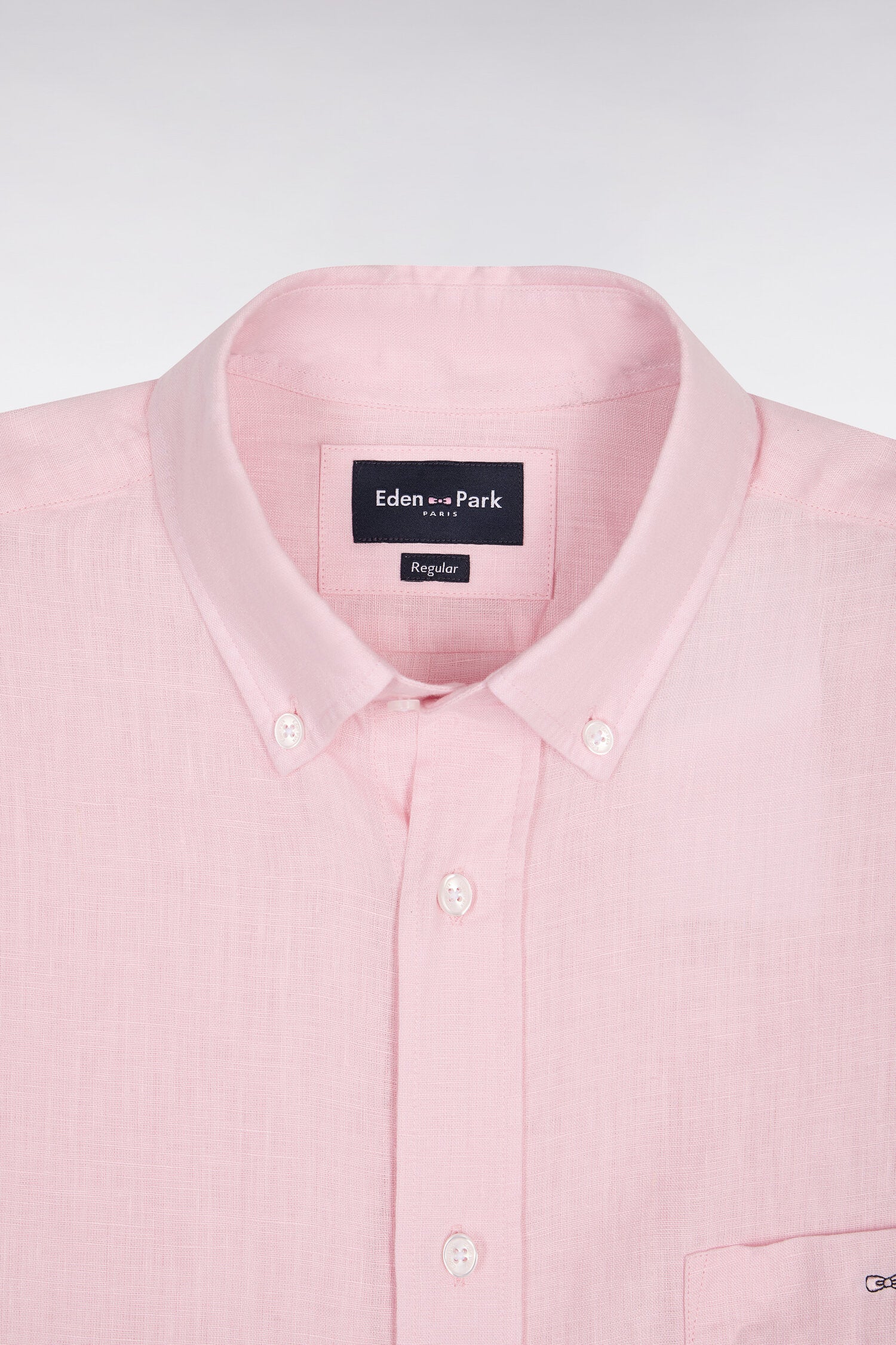 Chemise droite en lin rose clair - Image 6