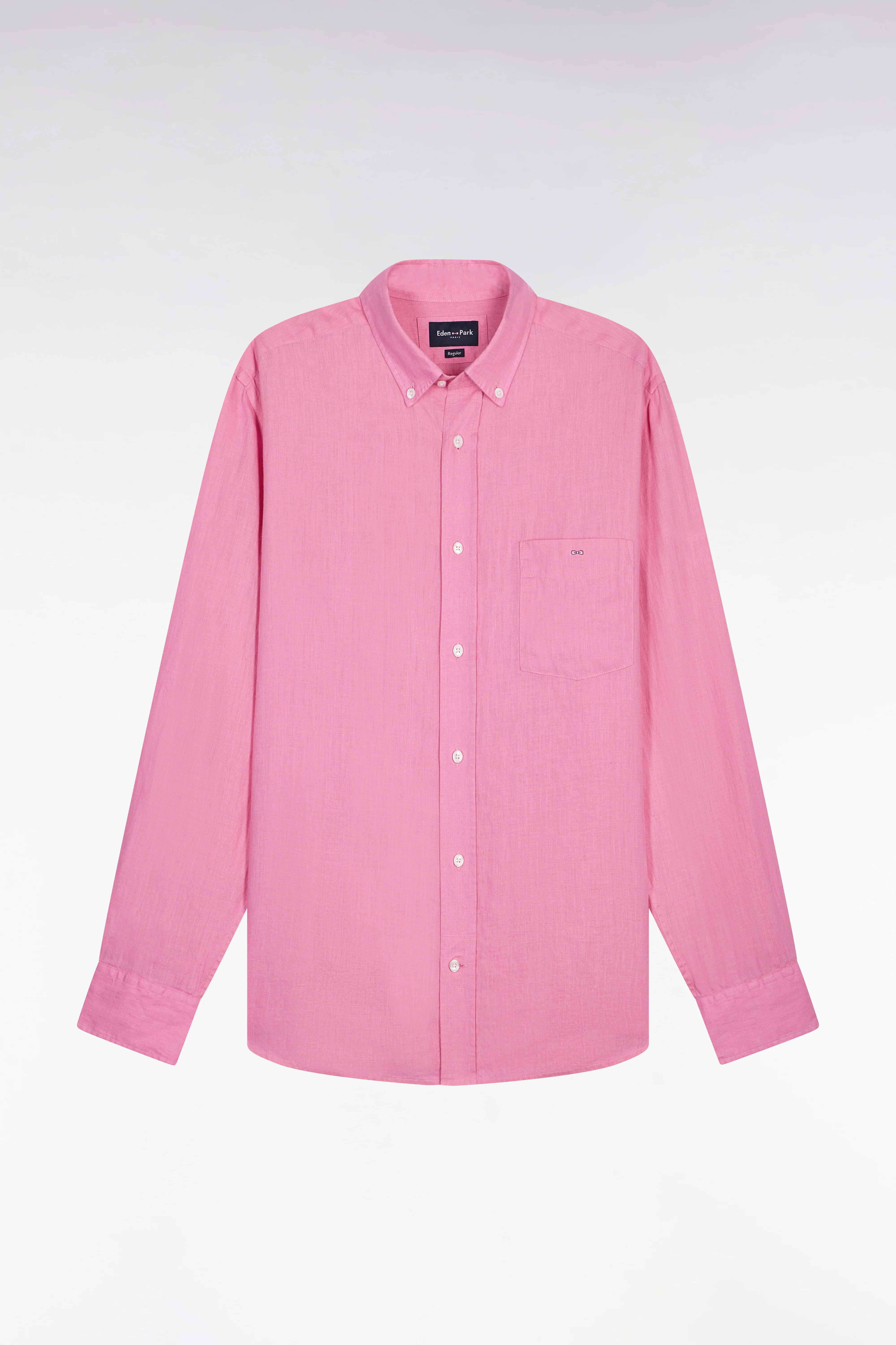 Chemise droite en lin rose - Image 2