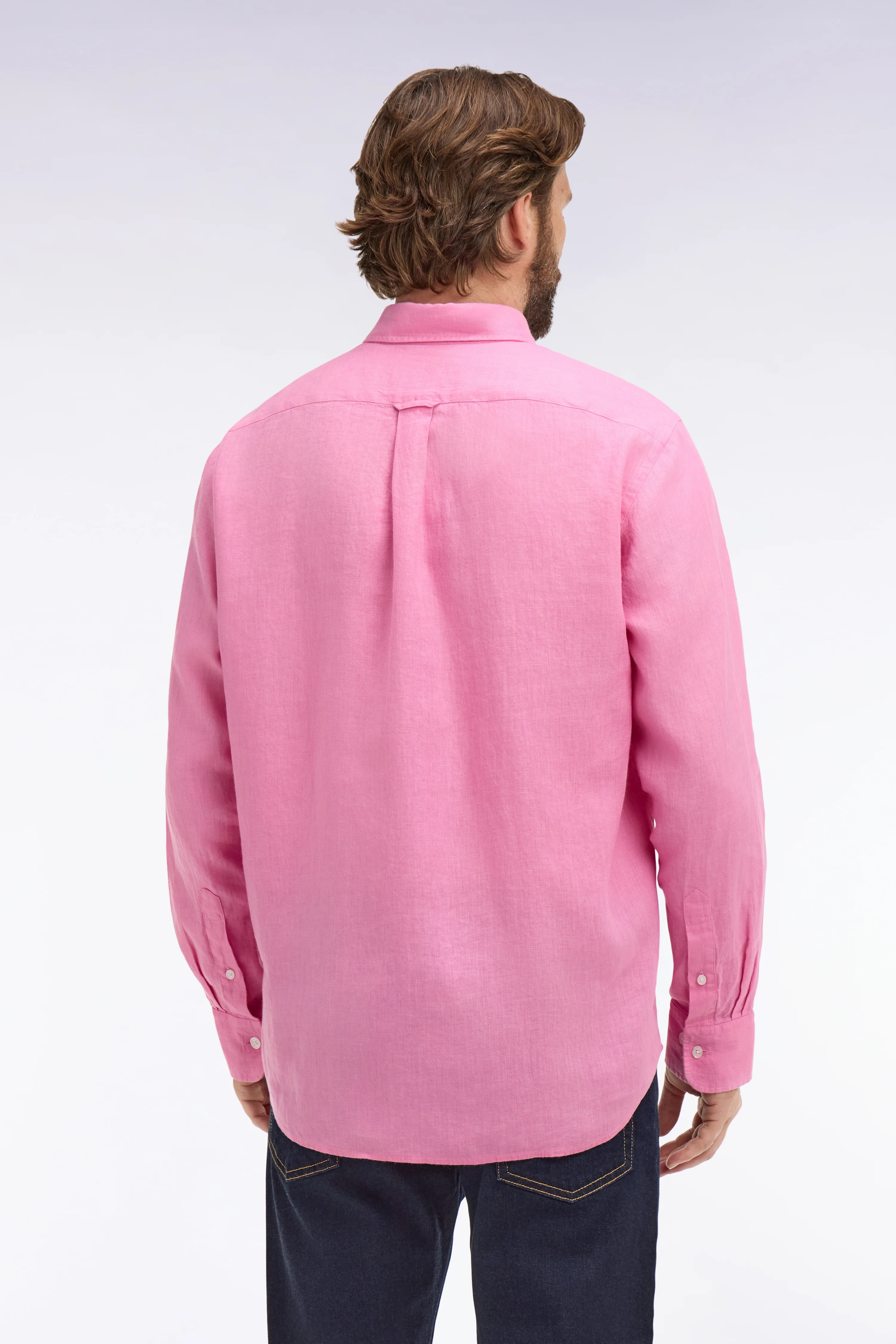 Chemise droite en lin rose - Image 5