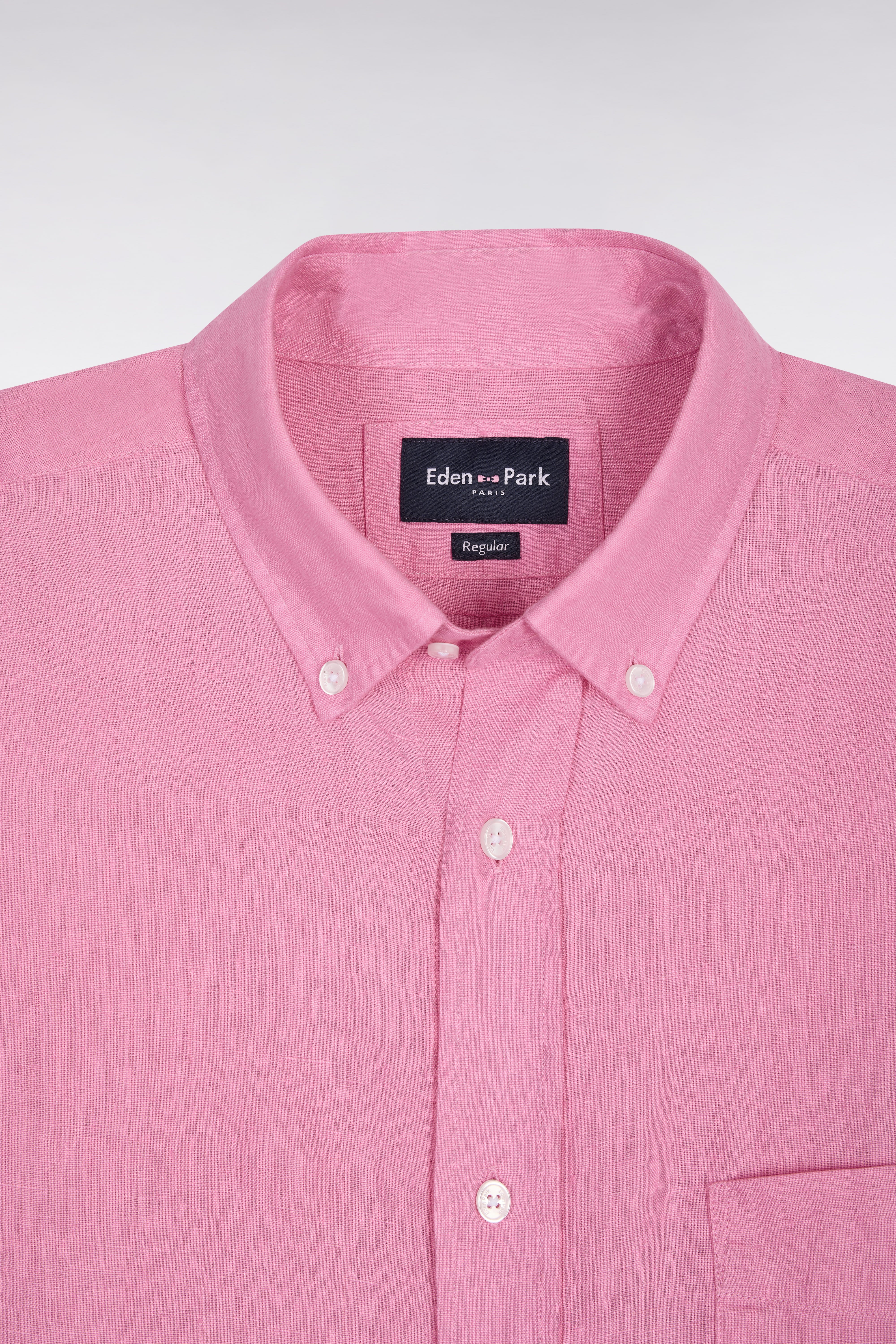 Chemise droite en lin rose - Image 6