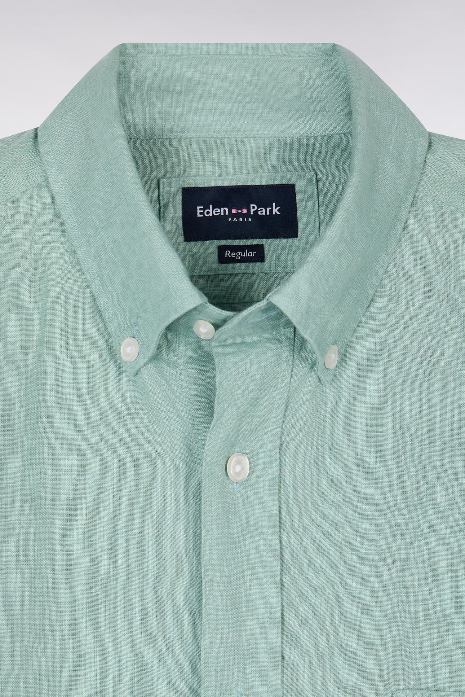 Chemise droite en lin vert d'eau - Image 6