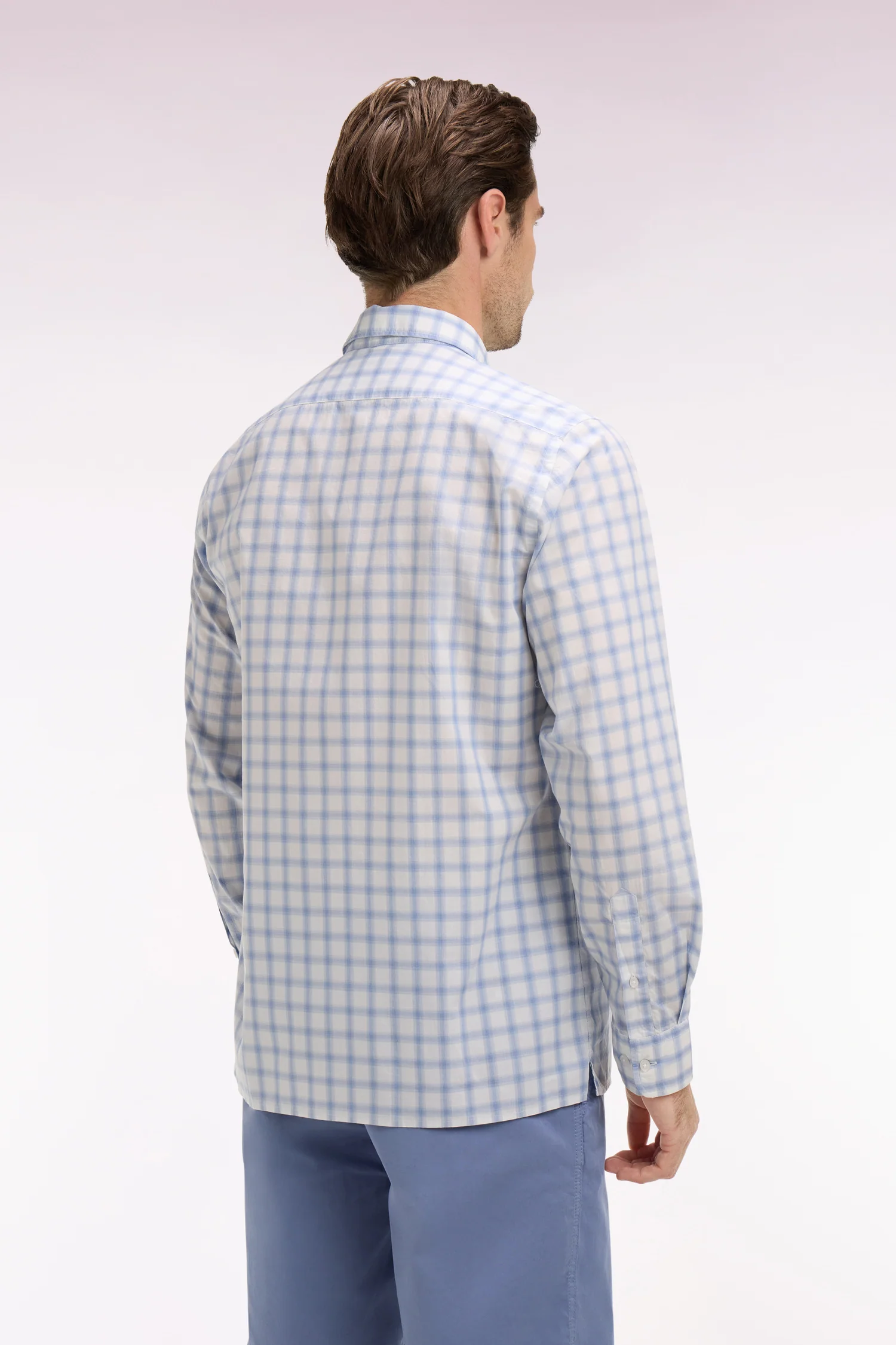 Chemise en coton Ă carreaux bleu - Image 5