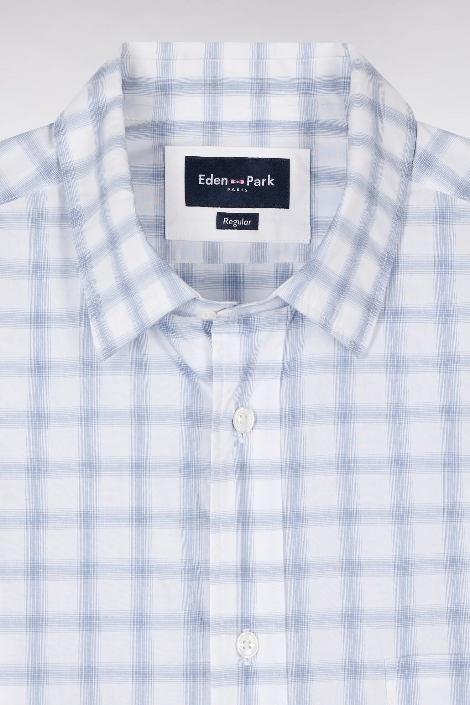 Chemise en coton Ă carreaux bleu - Image 6