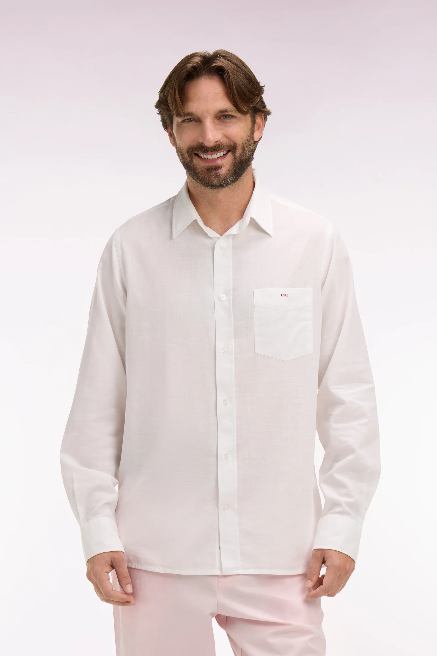 Chemise en coton blanche coupe regular - Image 3