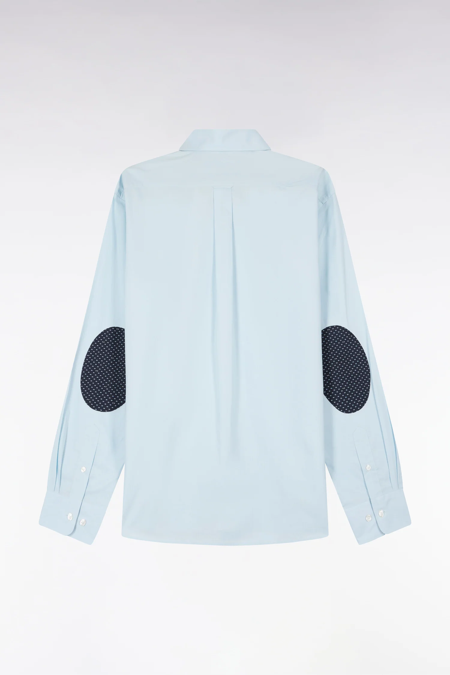 Chemise en coton bleu ciel à coudières imprimées - Image 2