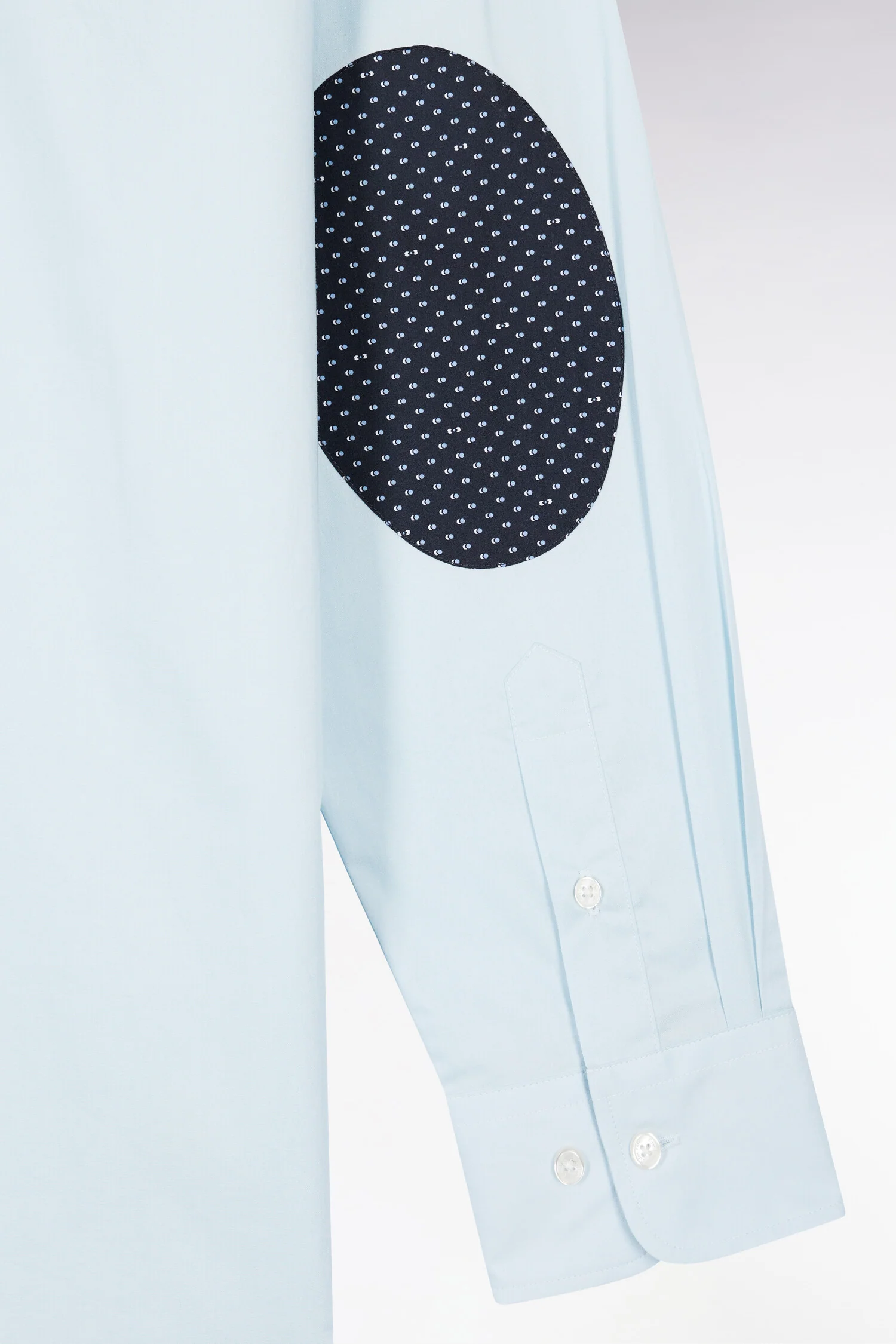 Chemise en coton bleu ciel à coudières imprimées - Image 6