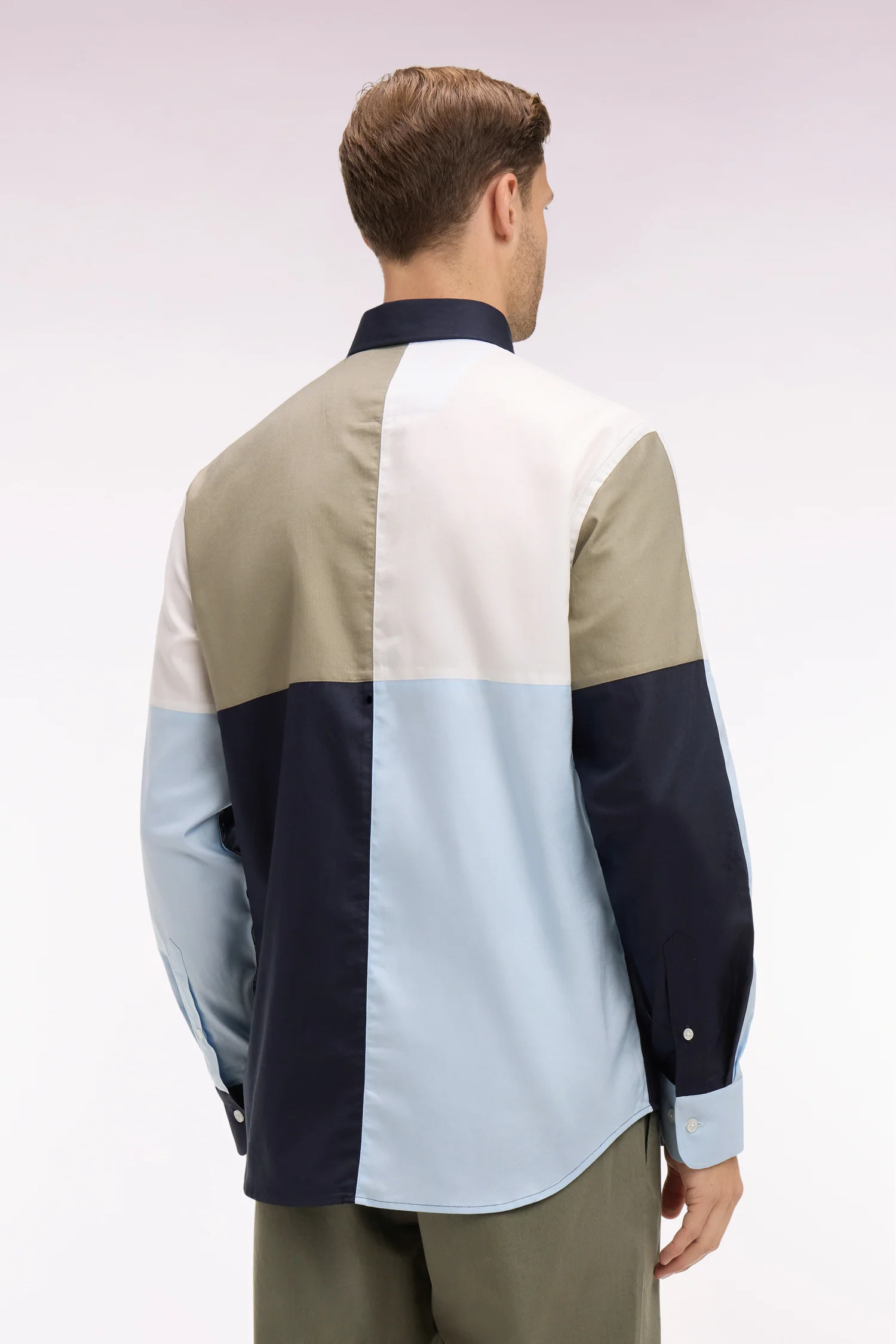 Chemise en coton ciel colorblock - Image 5
