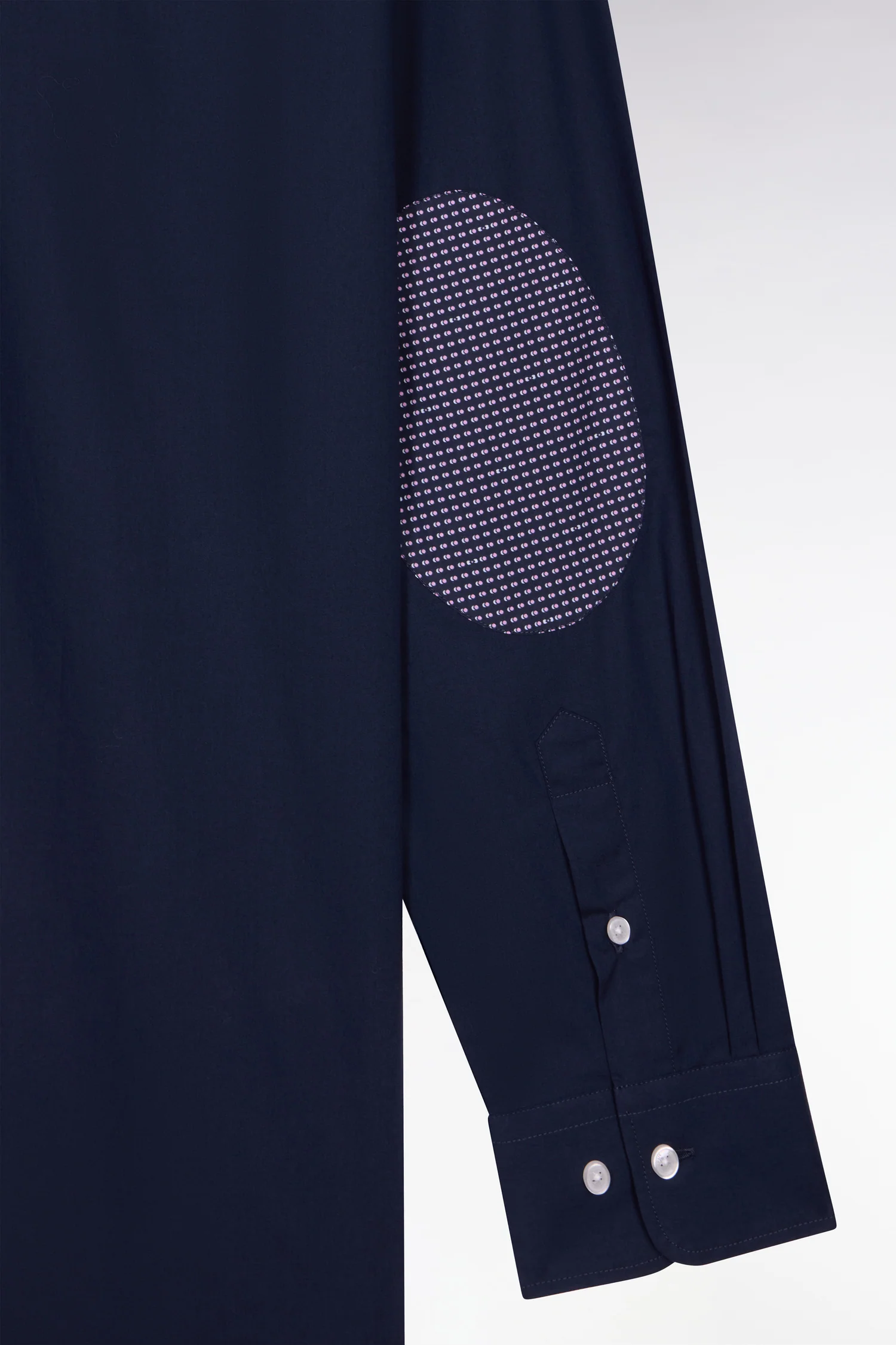 Chemise en coton marine à coudières imprimées - Image 6