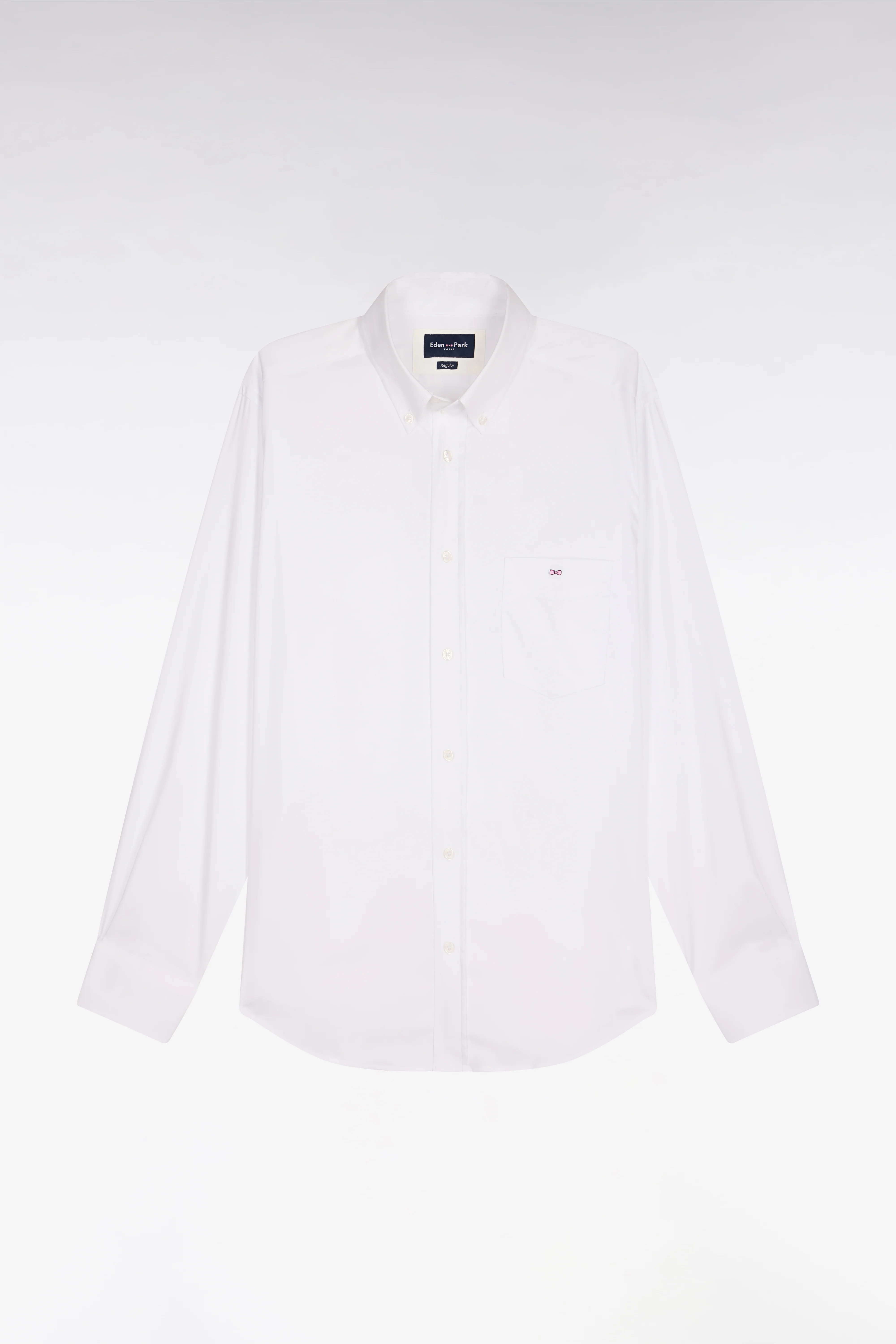 Chemise en coton mélangé blanche coupe regular - Image 2