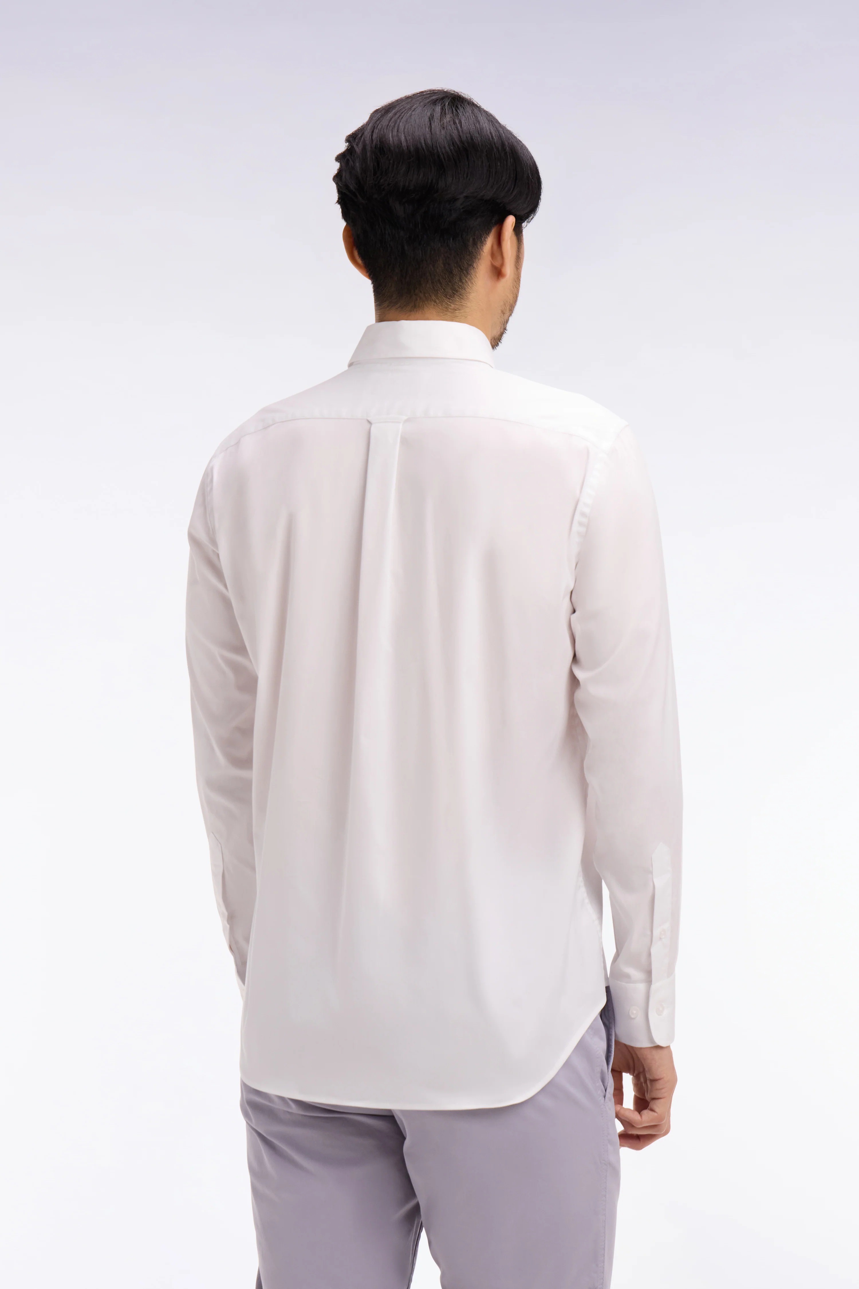 Chemise en coton mélangé blanche coupe regular - Image 5