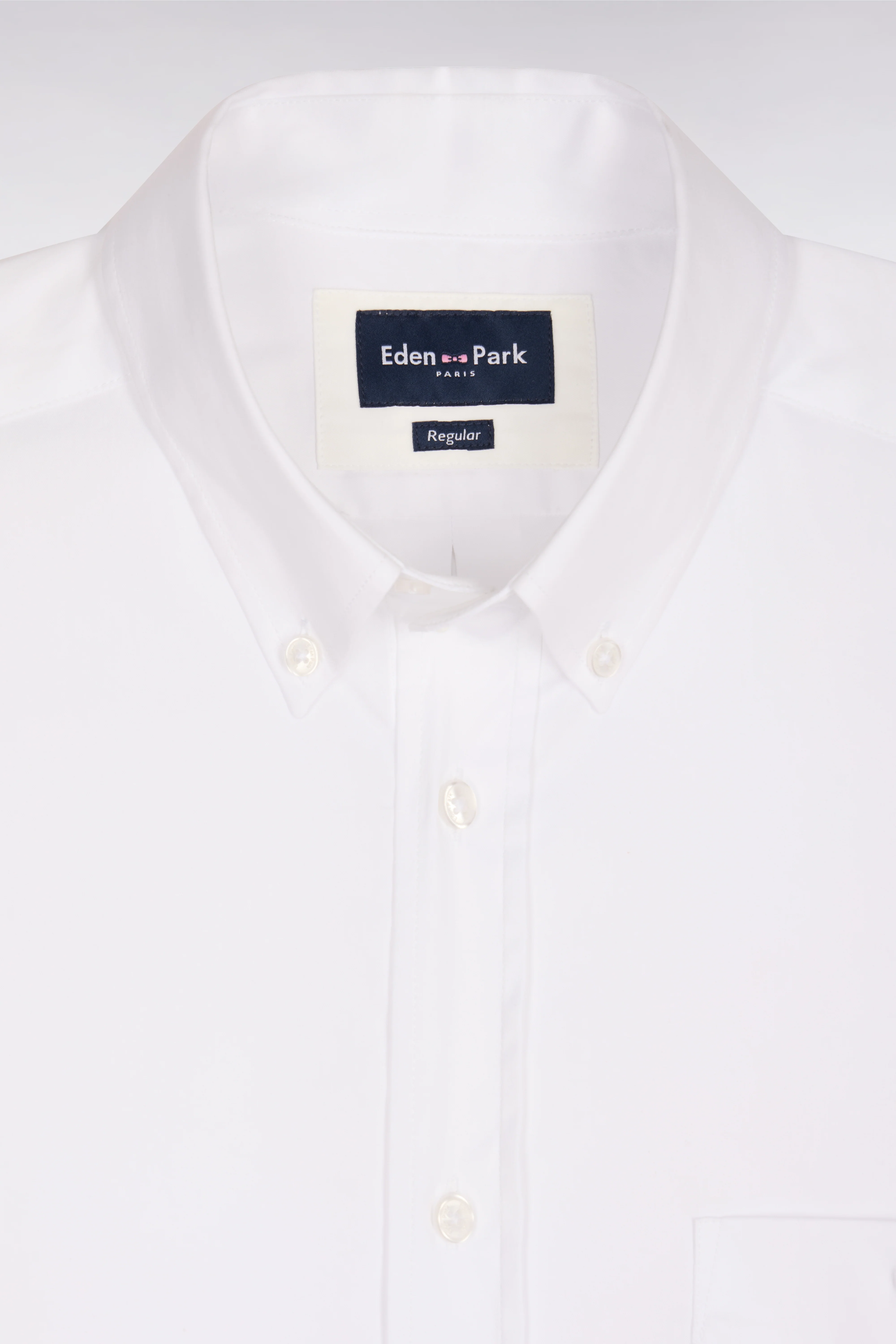Chemise en coton mélangé blanche coupe regular - Image 6