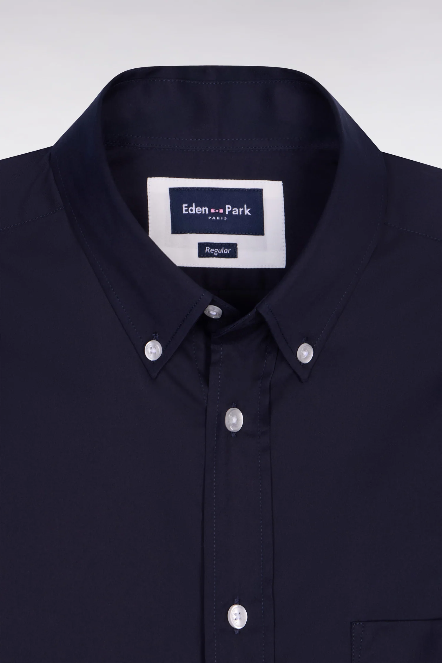 Chemise en coton mélangé marine coupe regular - Image 6