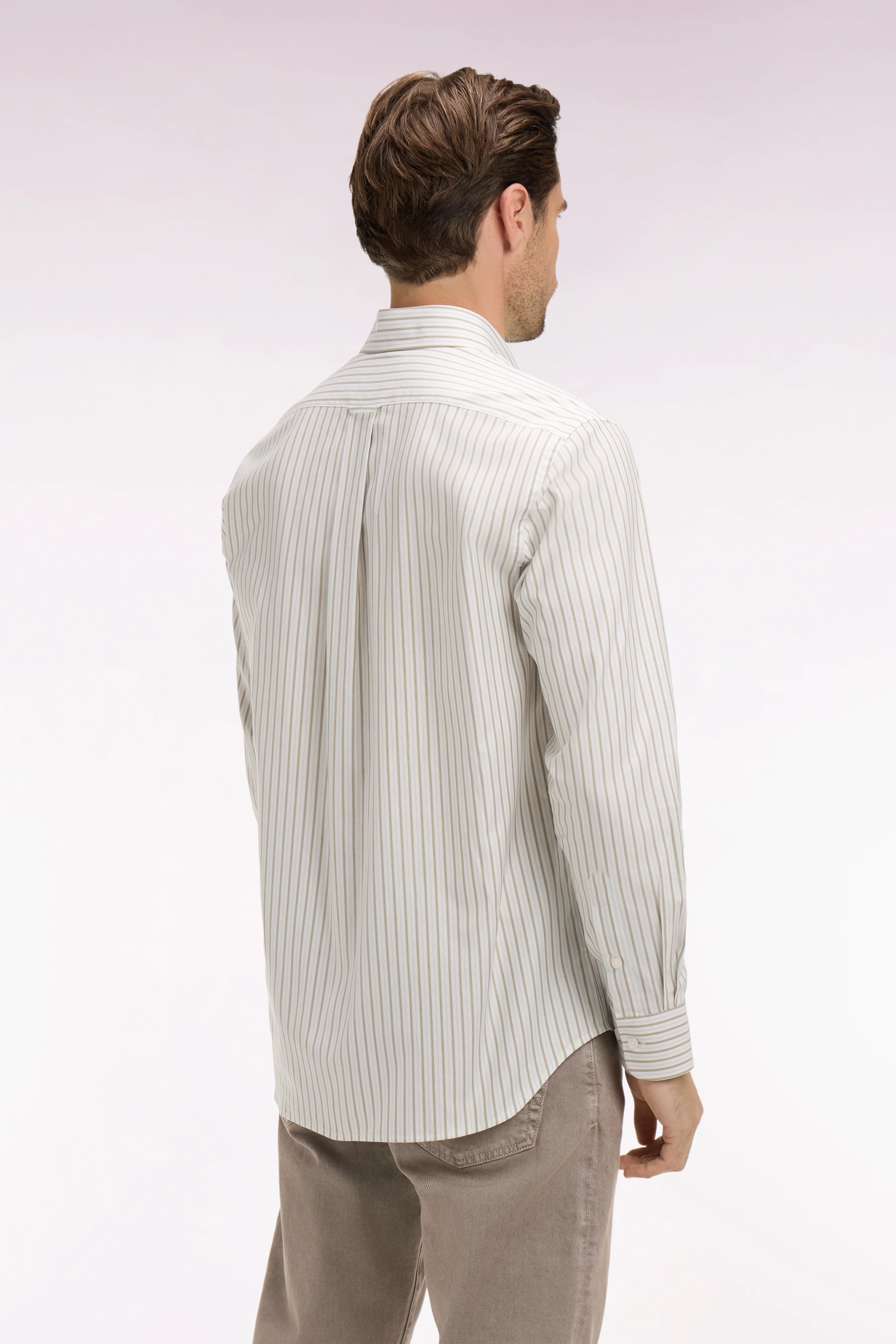 Chemise en coton pinpoint à rayures ciel coupe regular - Image 5