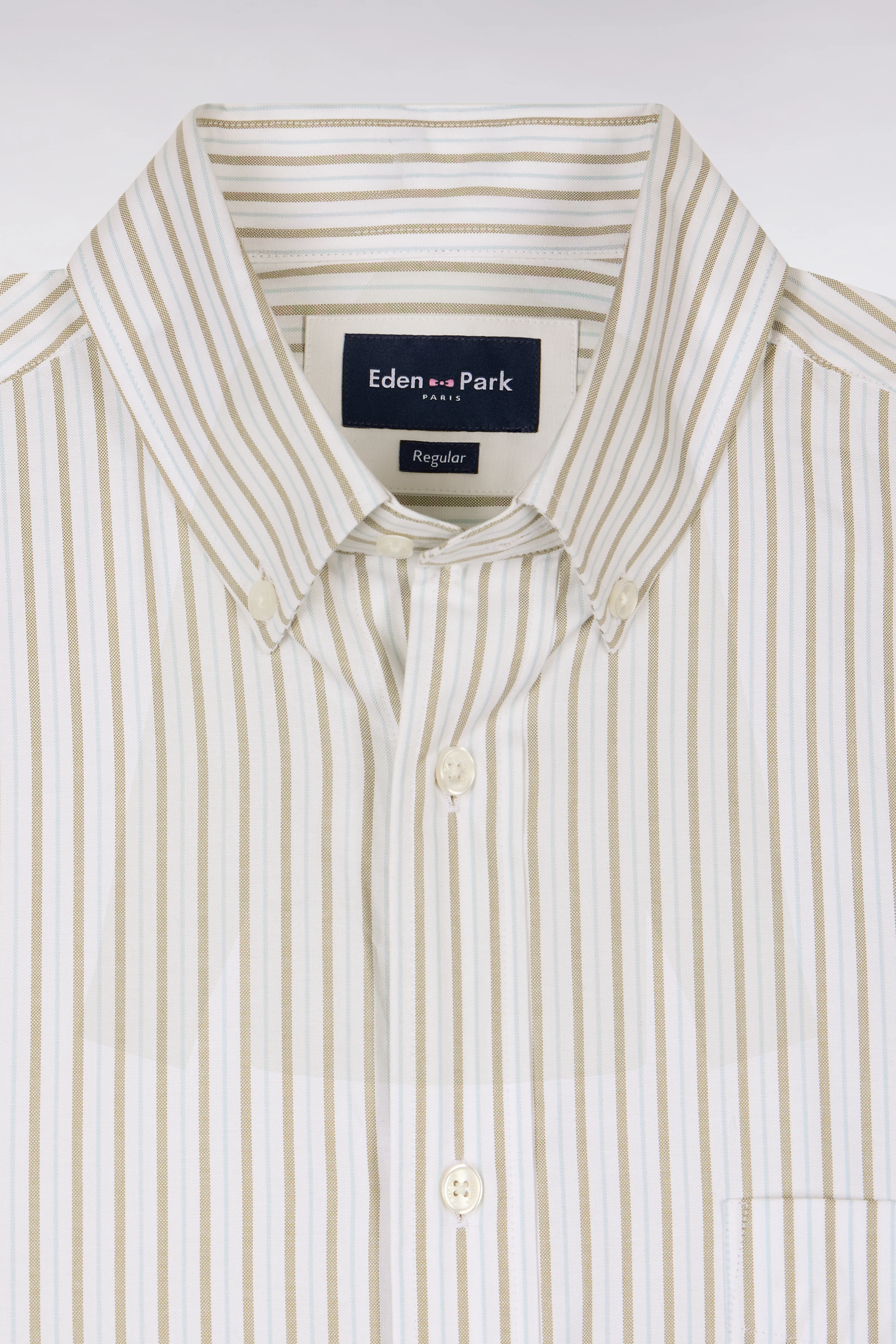 Chemise en coton pinpoint à rayures ciel coupe regular - Image 6