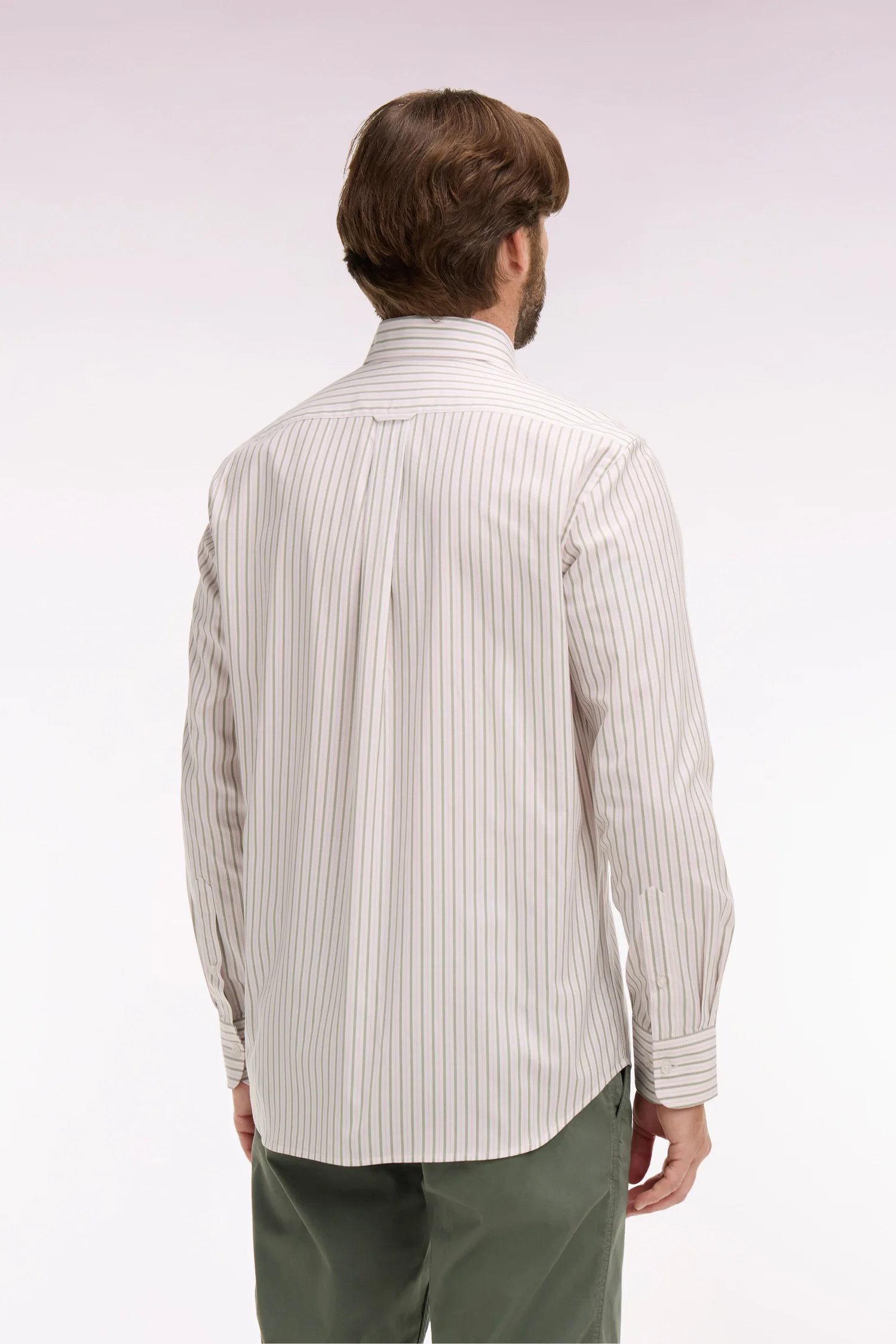 Chemise en coton pinpoint à rayures rose coupe regular - Image 5