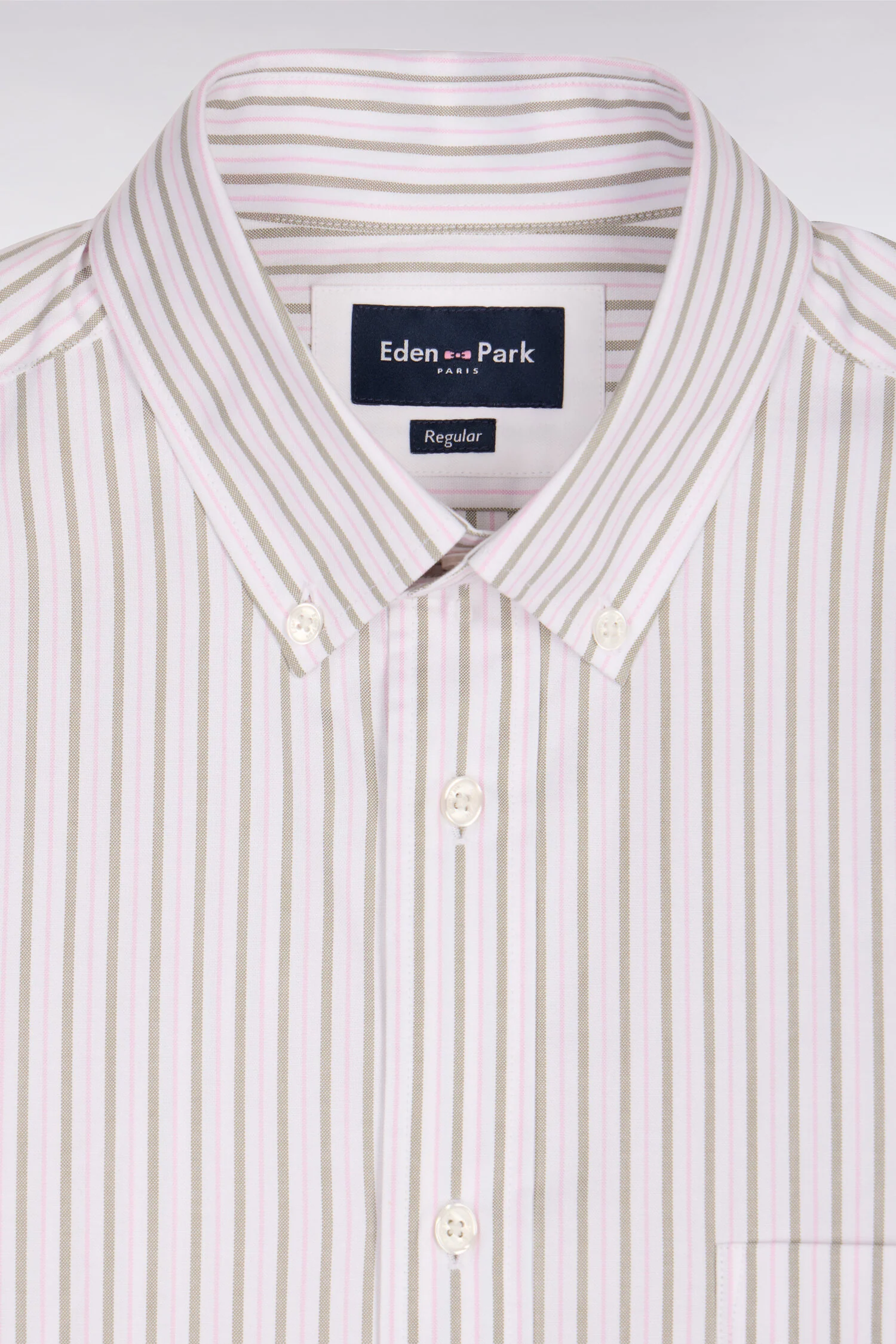 Chemise en coton pinpoint à rayures rose coupe regular - Image 6