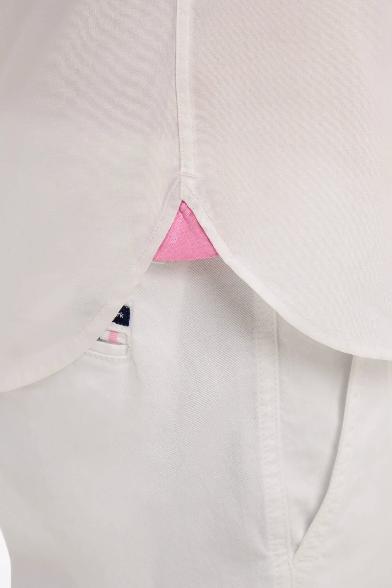 Chemise en coton pinpoint blanc broderie dos - Image 4