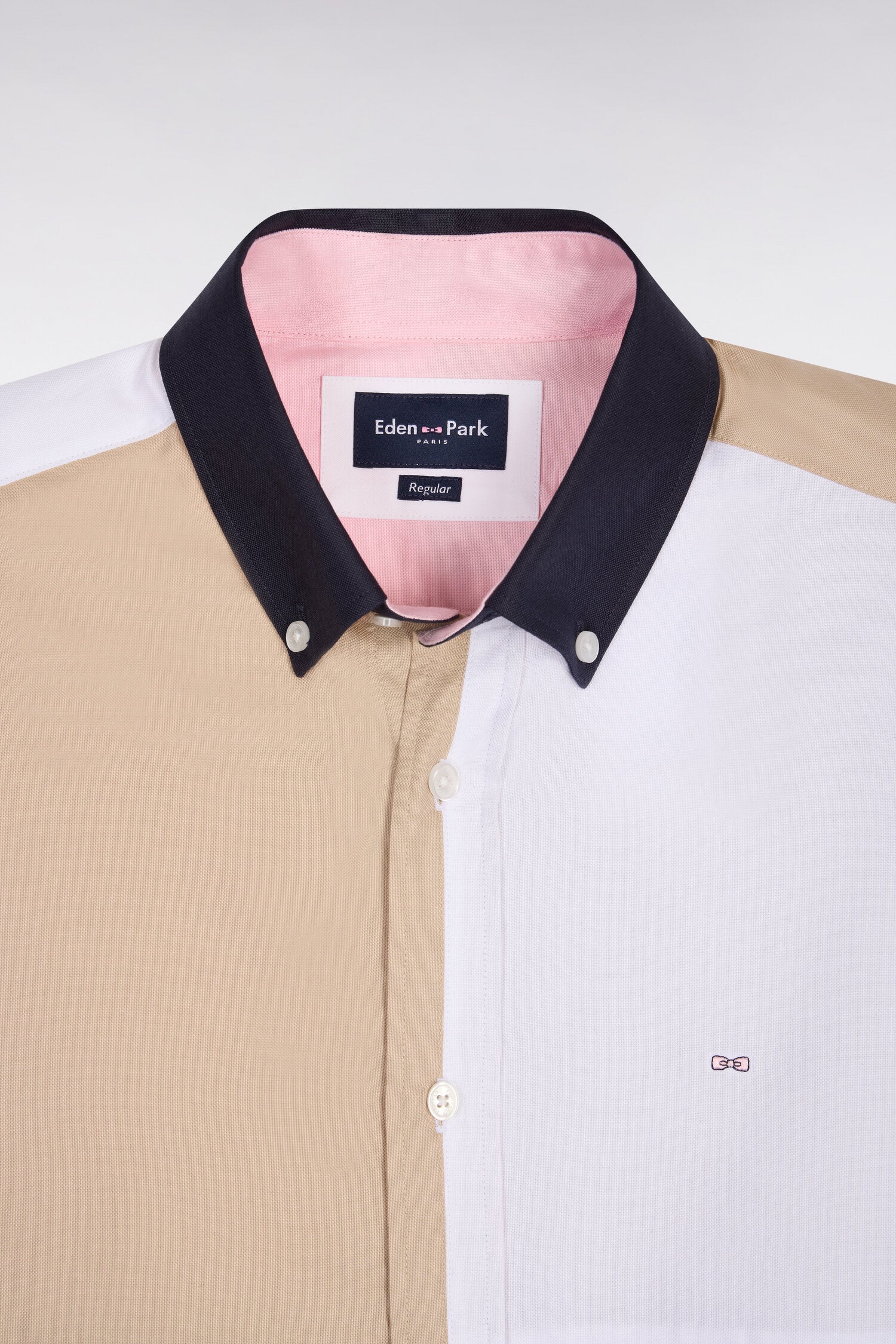Chemise en coton rose colorblock - Image 6