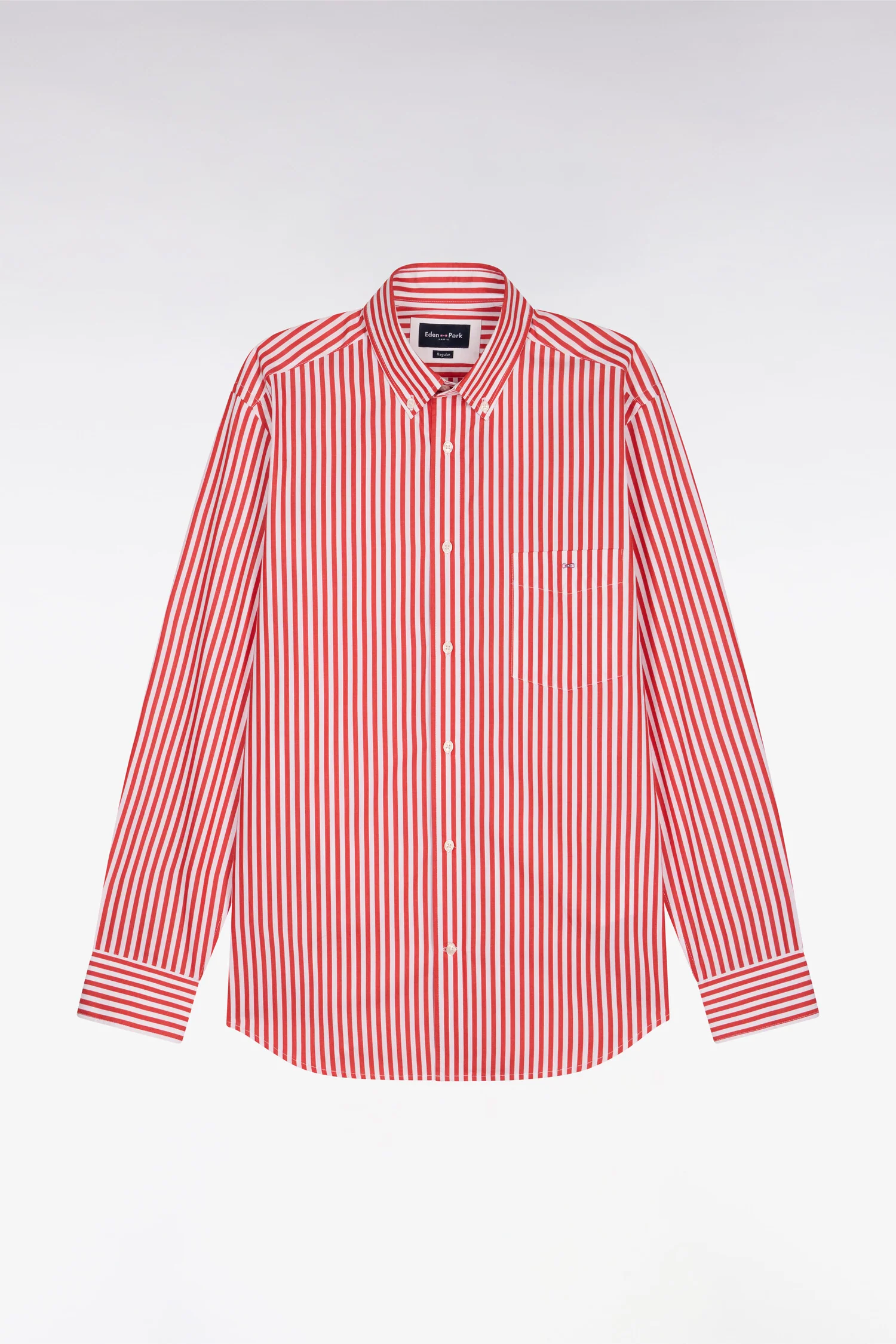 Chemise en coton rouge à rayures bâtons - Image 2