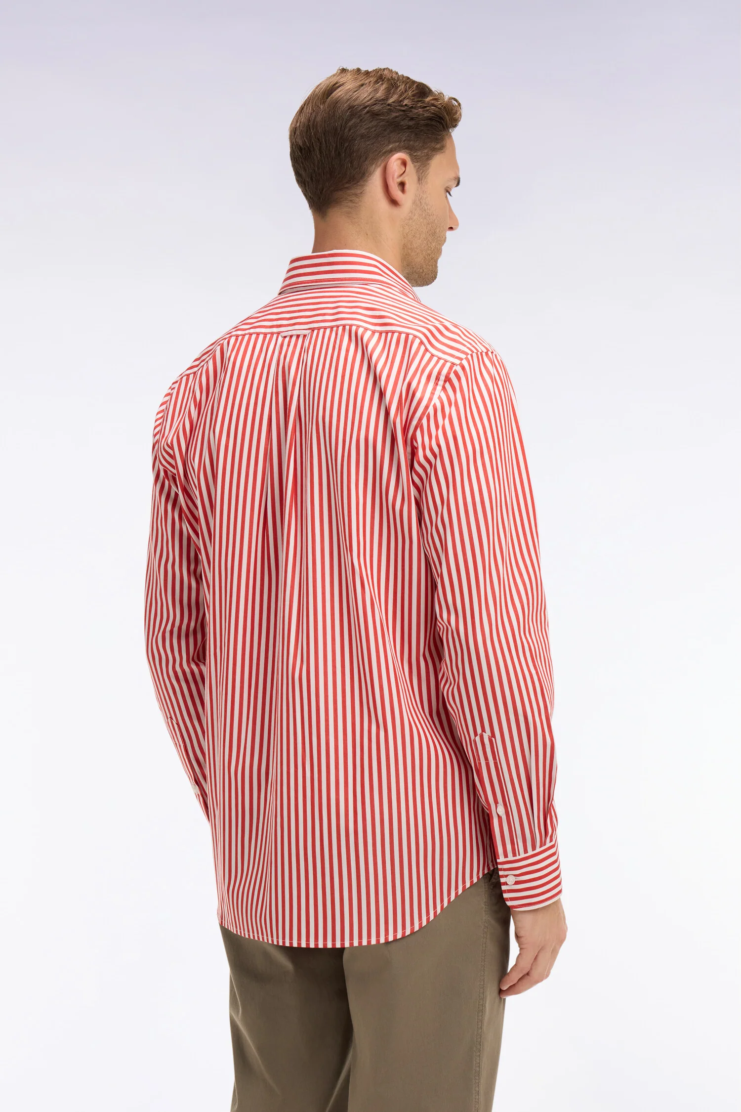 Chemise en coton rouge à rayures bâtons - Image 5
