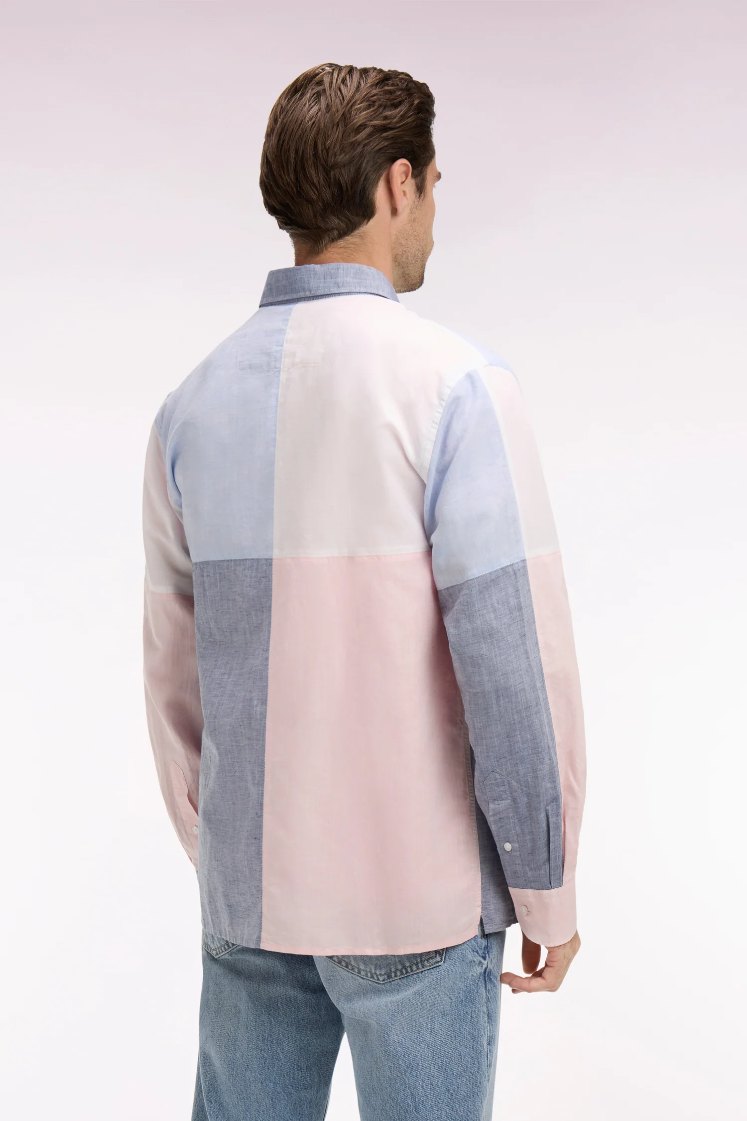 Chemise en lin et coton colorblock - Image 5