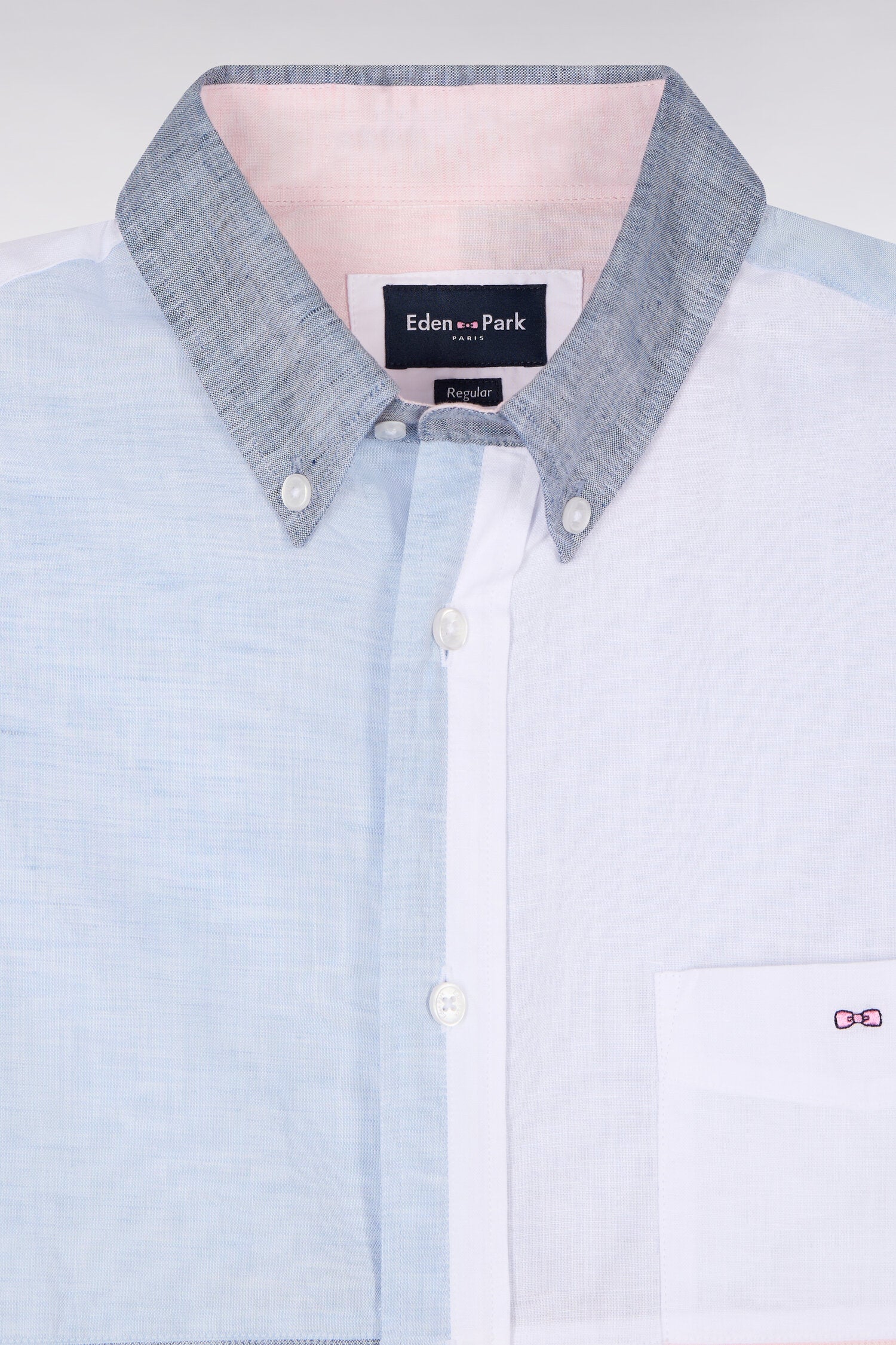 Chemise en lin et coton colorblock - Image 6