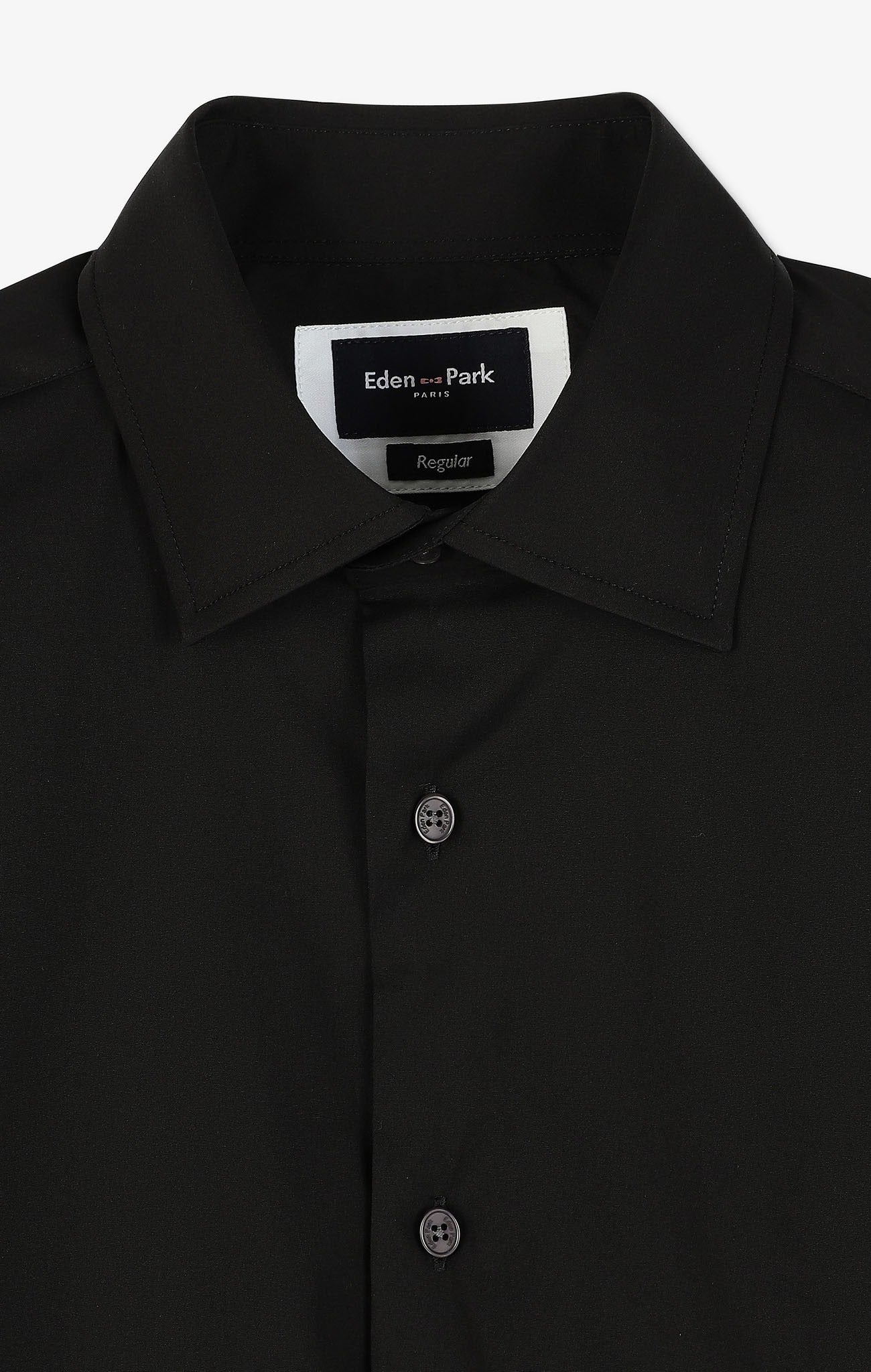 Chemise noire regular en popeline stretch - Image 9