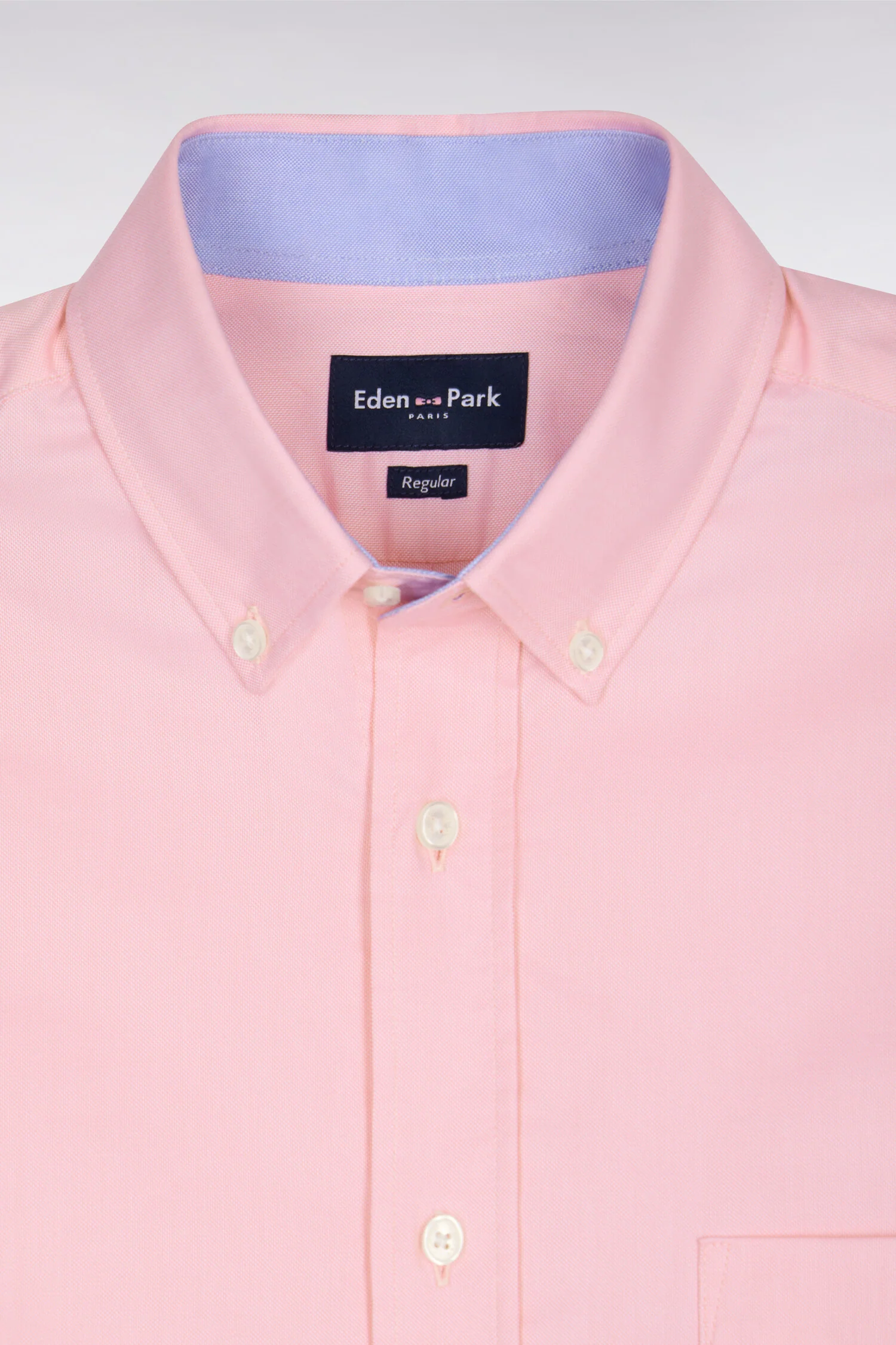 Chemise rose unie en coton - Image 6